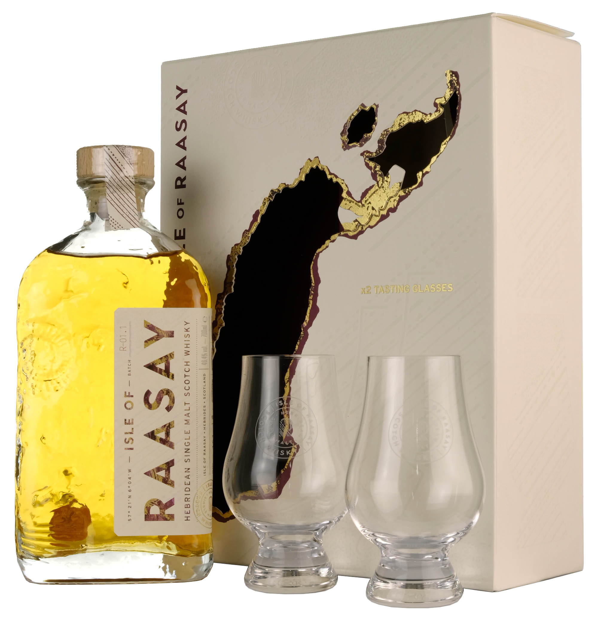 Isle Of Raasay Single Malt R-01.1 | Gift Pack + 2 Glencairn Glasses