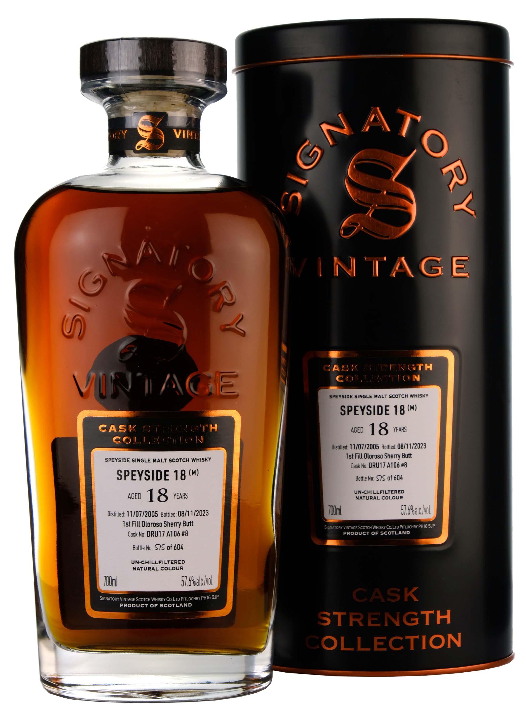 ウイスキー SIGNATORY SPEYSIDE(MACALLAN) 18y Speyside 18 Year Old M Signatory Cask Strength Single Malt