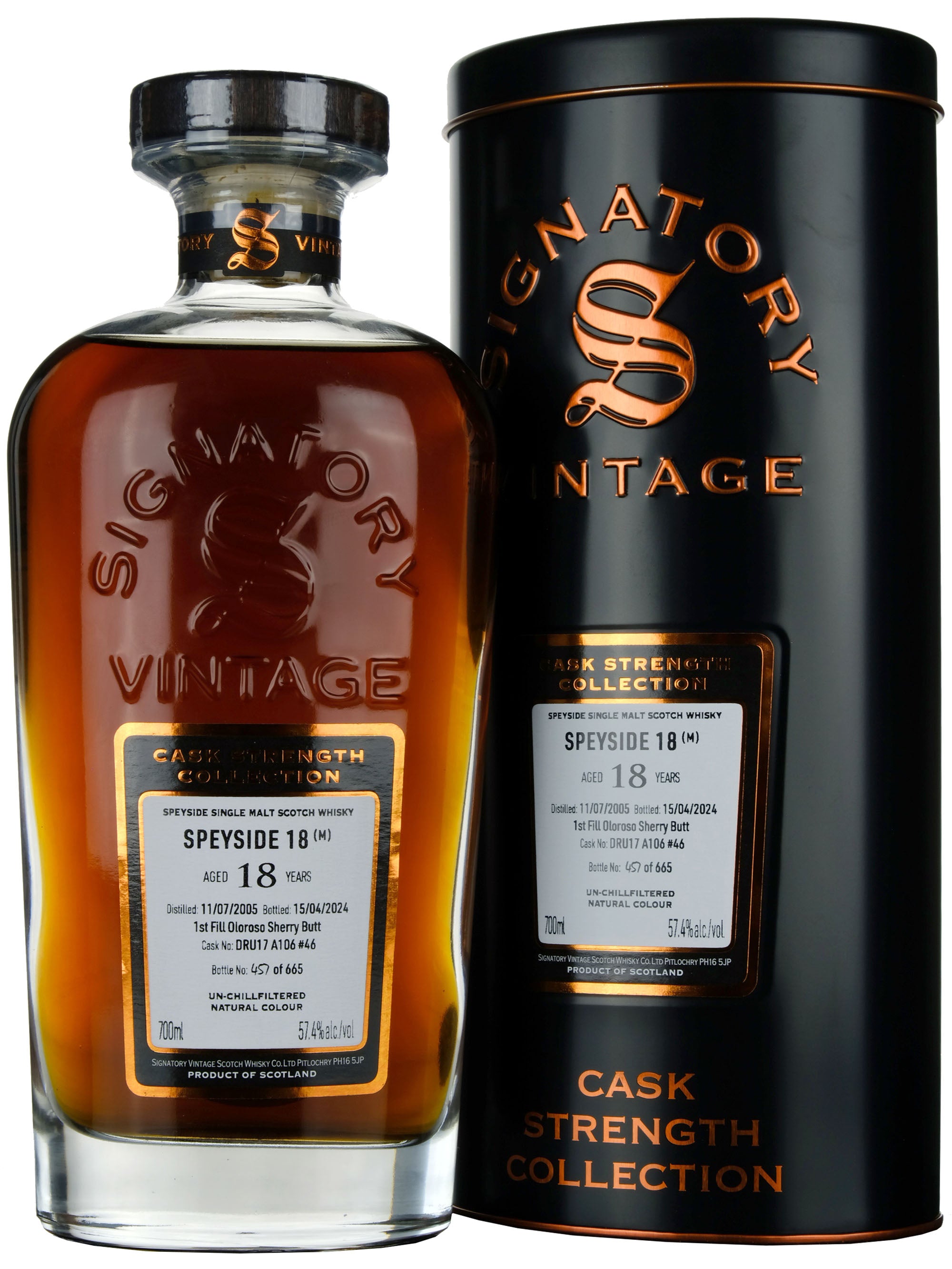 Speyside (M) 2005-2024 | 18 Year Old Signatory Vintage Cask Strength Collection Single Cask 46