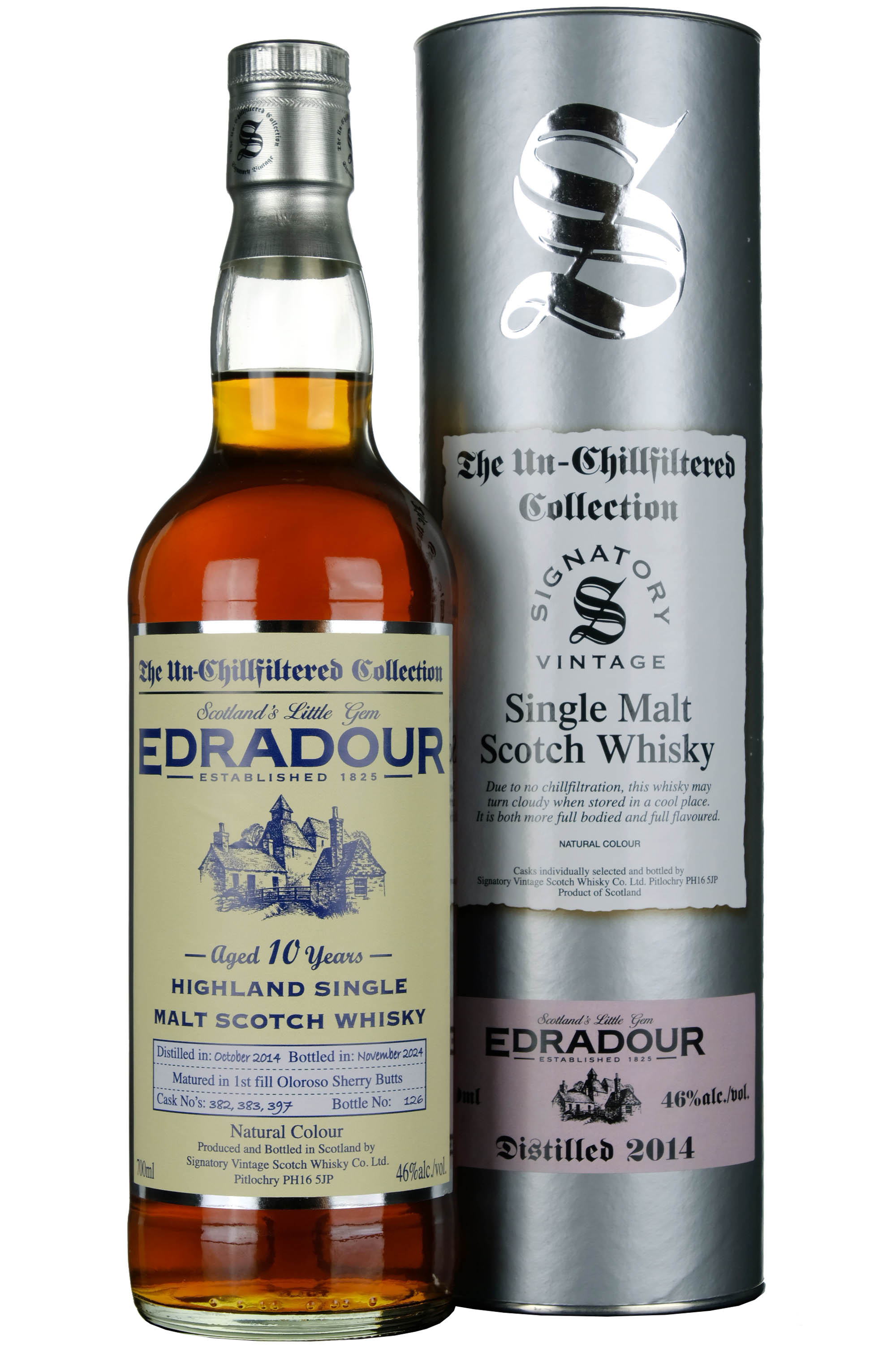 Edradour 2014-2024 | 10 Year Old Signatory Vintage Un-Chillfiltered Collection Small Batch