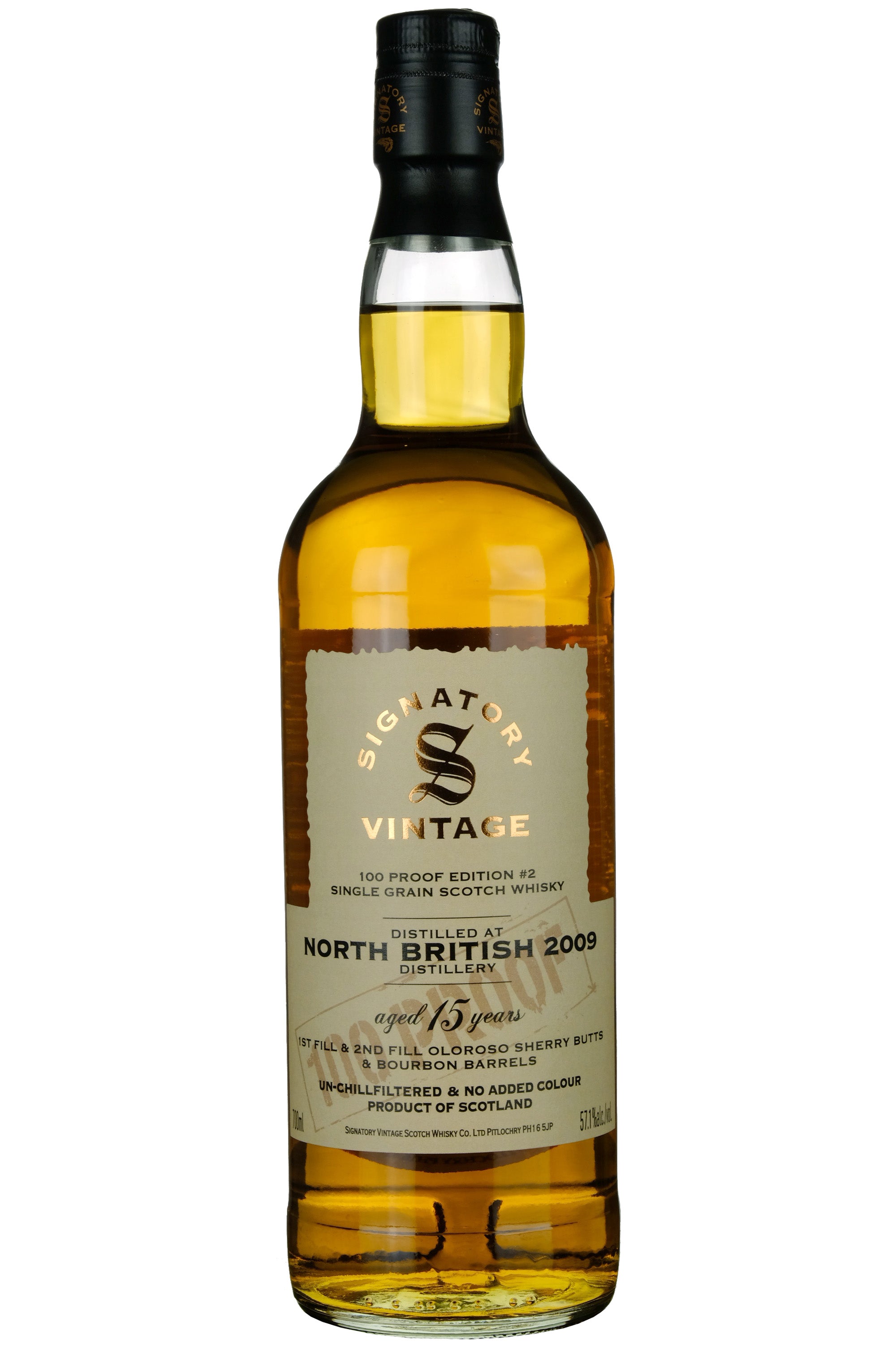 North British 2009-2025 | 15 Year Old Signatory Vintage 100 Proof Grain Edition 2