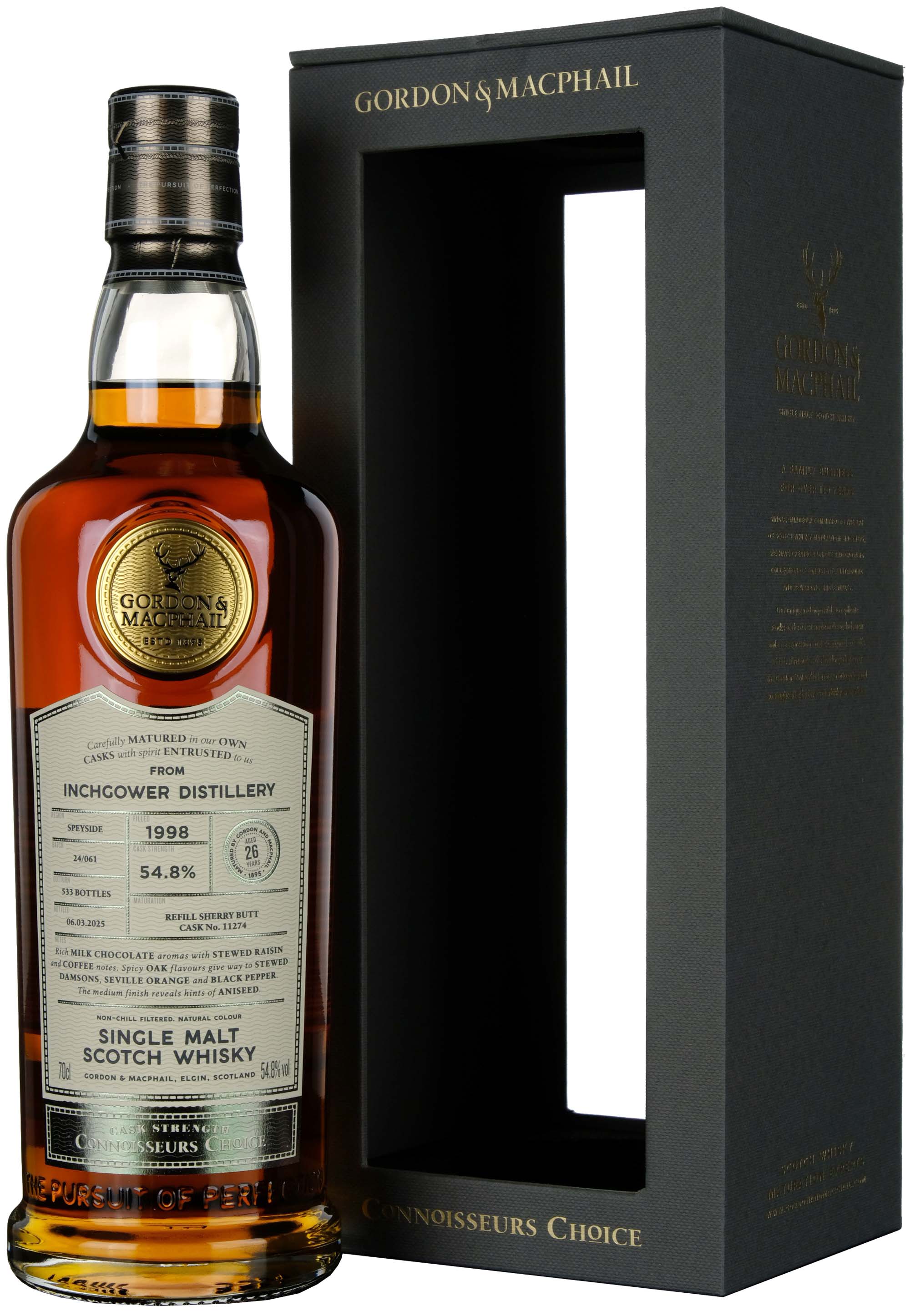 Inchgower 1998-2025 | 26 Year Old Gordon & MacPhail Connoisseurs Choice Single Cask 11274