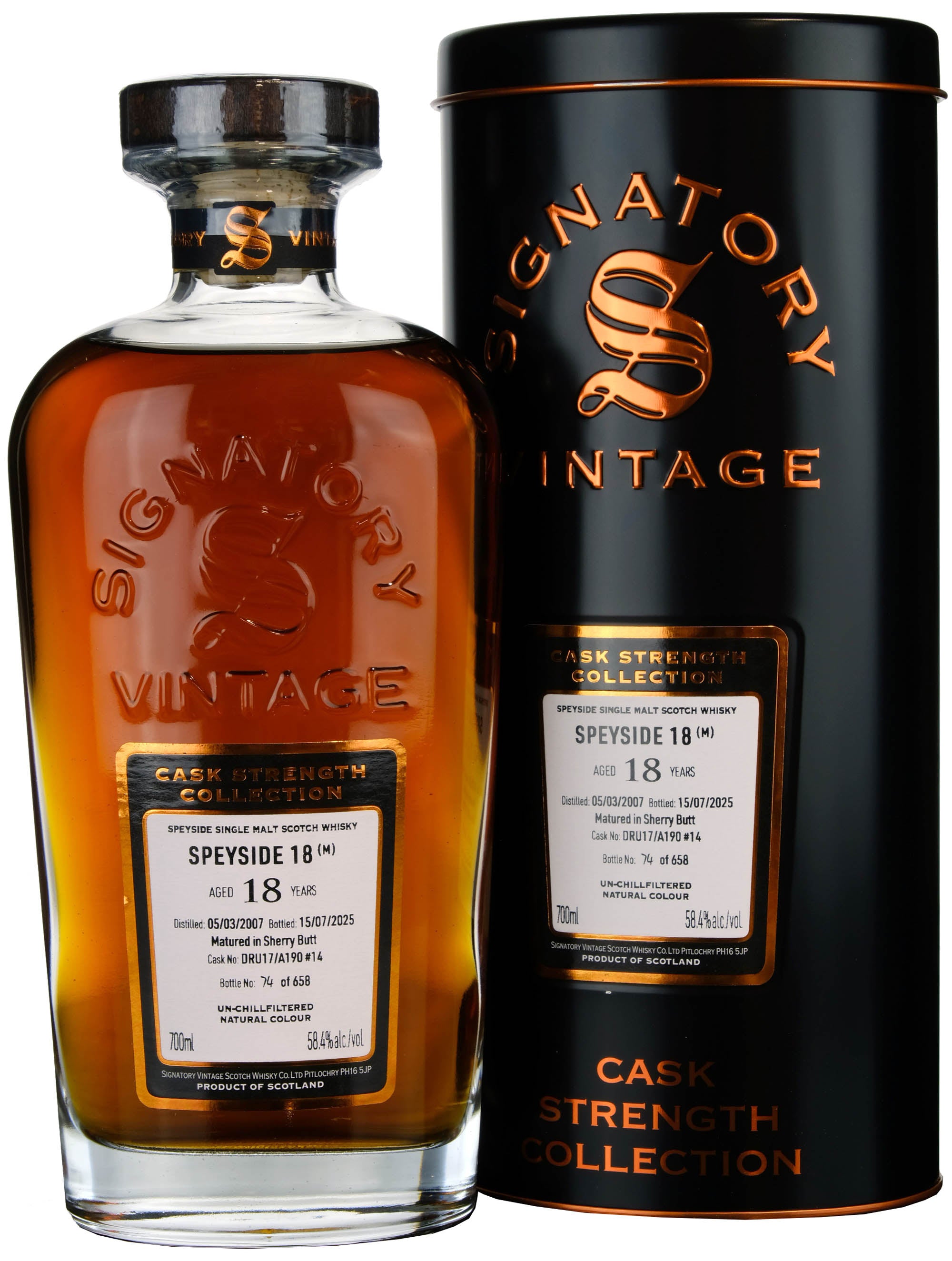 Speyside (M) 2007-2025 | 18 Year Old Signatory Vintage Cask Strength Collection Single Cask 14