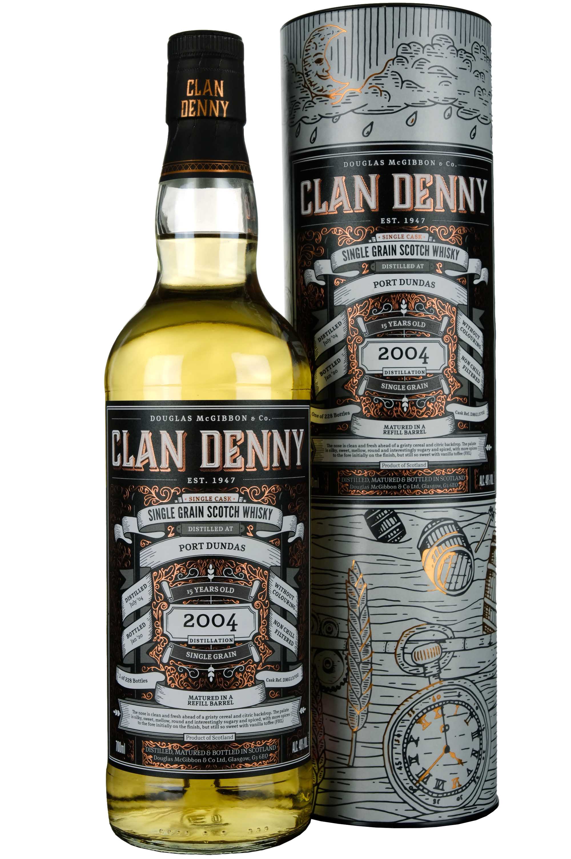 Port Dundas 2004-2020 | 15 Year Old Douglas Laing Clan Denny Single Cask DMG13702