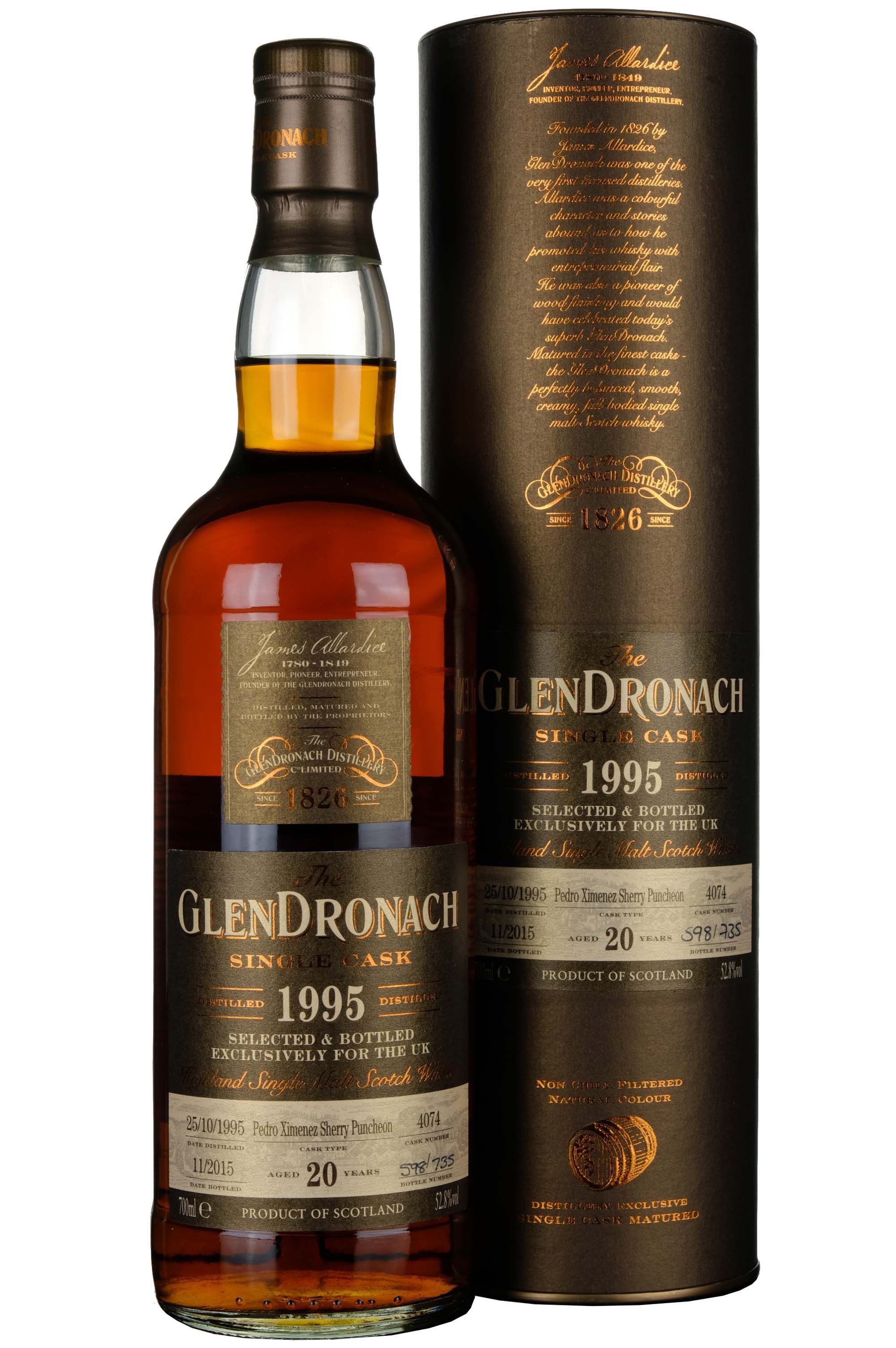 Glendronach 1995-2015 | 20 Year Old Single Cask 4074 UK Exclusive
