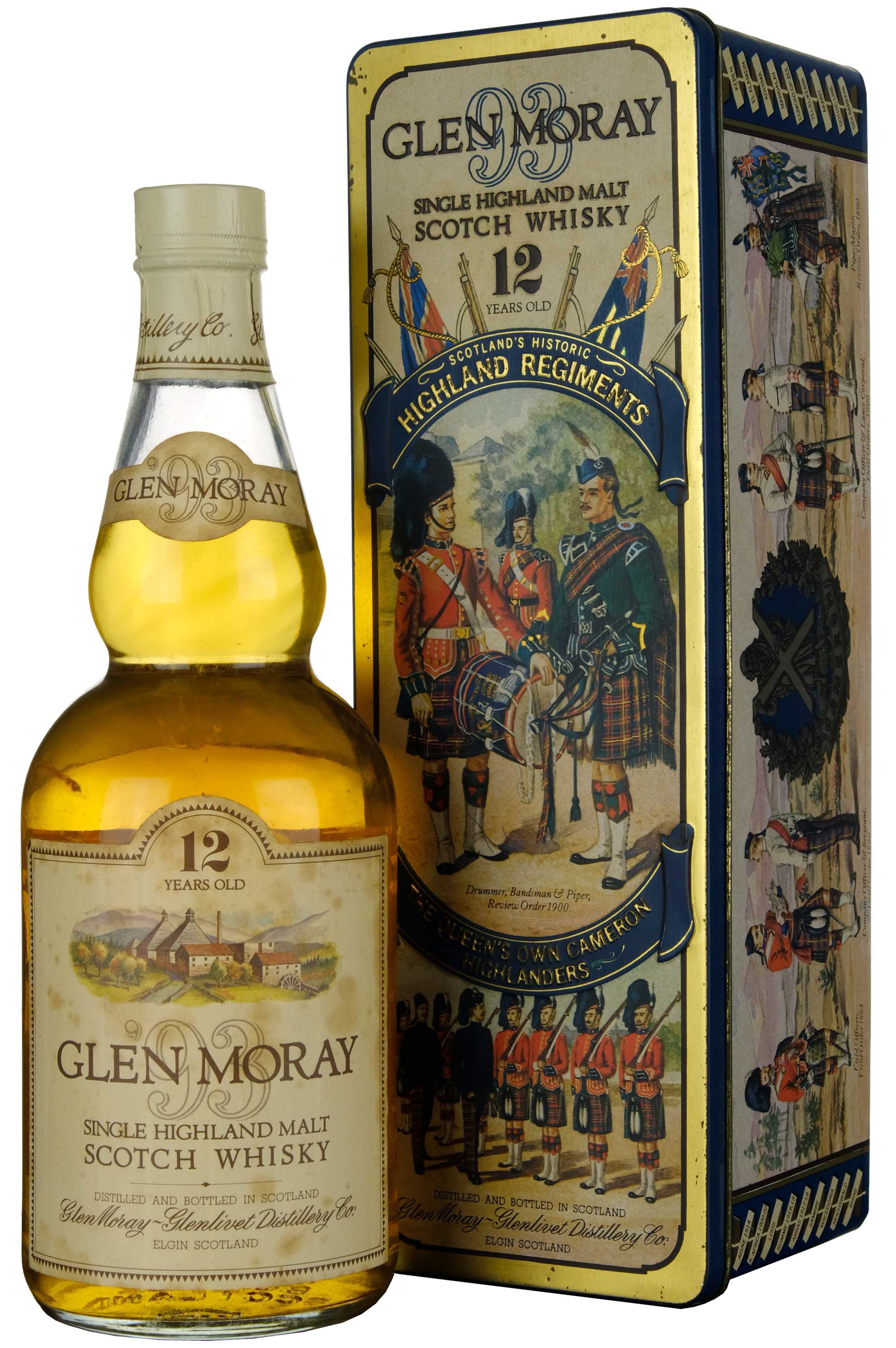Glen Moray 12 Year Old Highland Regiments The Queen's Own Cameron Highlanders Circa 1990