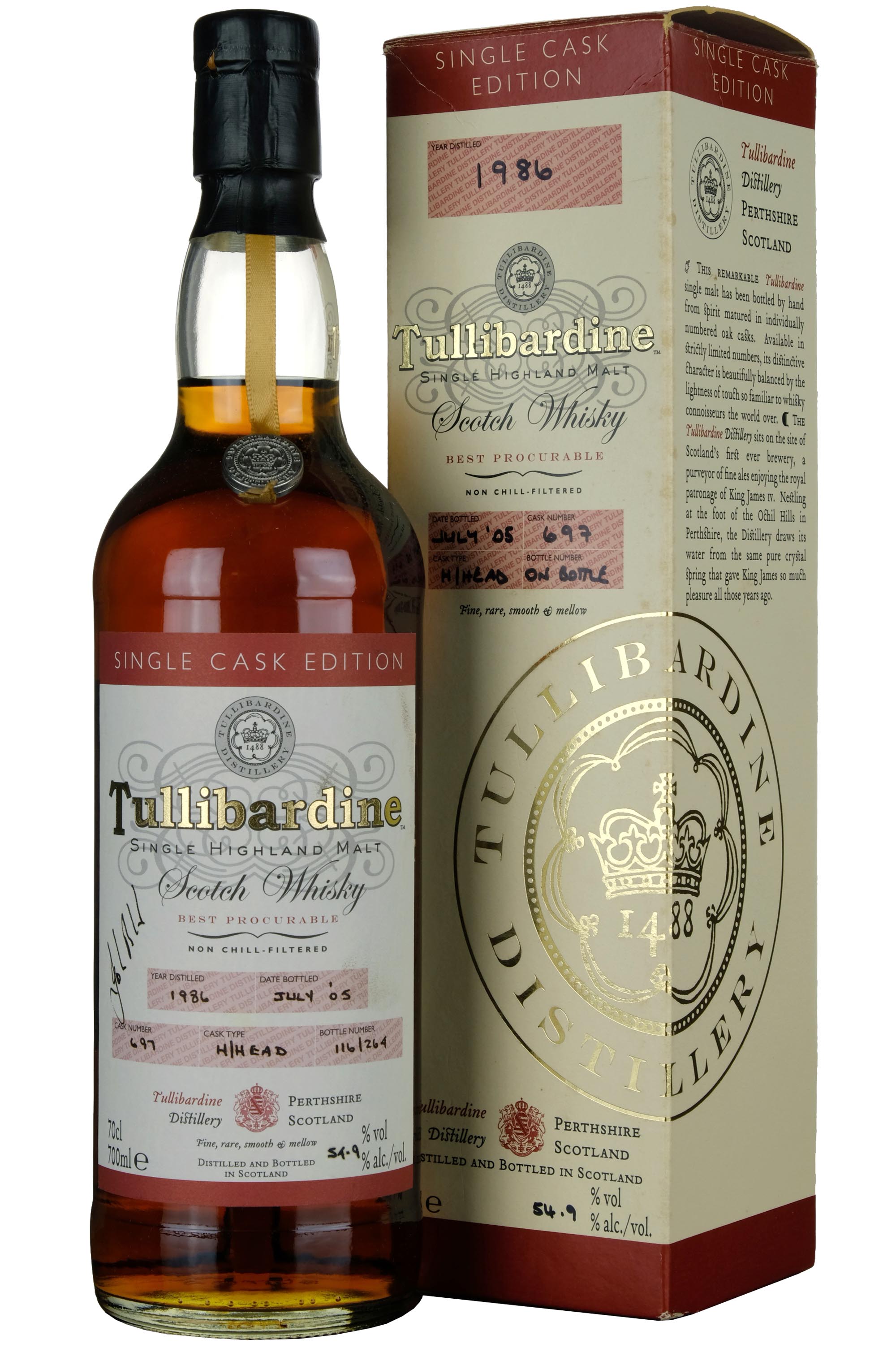 Tullibardine 1986-2005 | 19 Year Old Single Cask 697 John Black's Collection Signed Label
