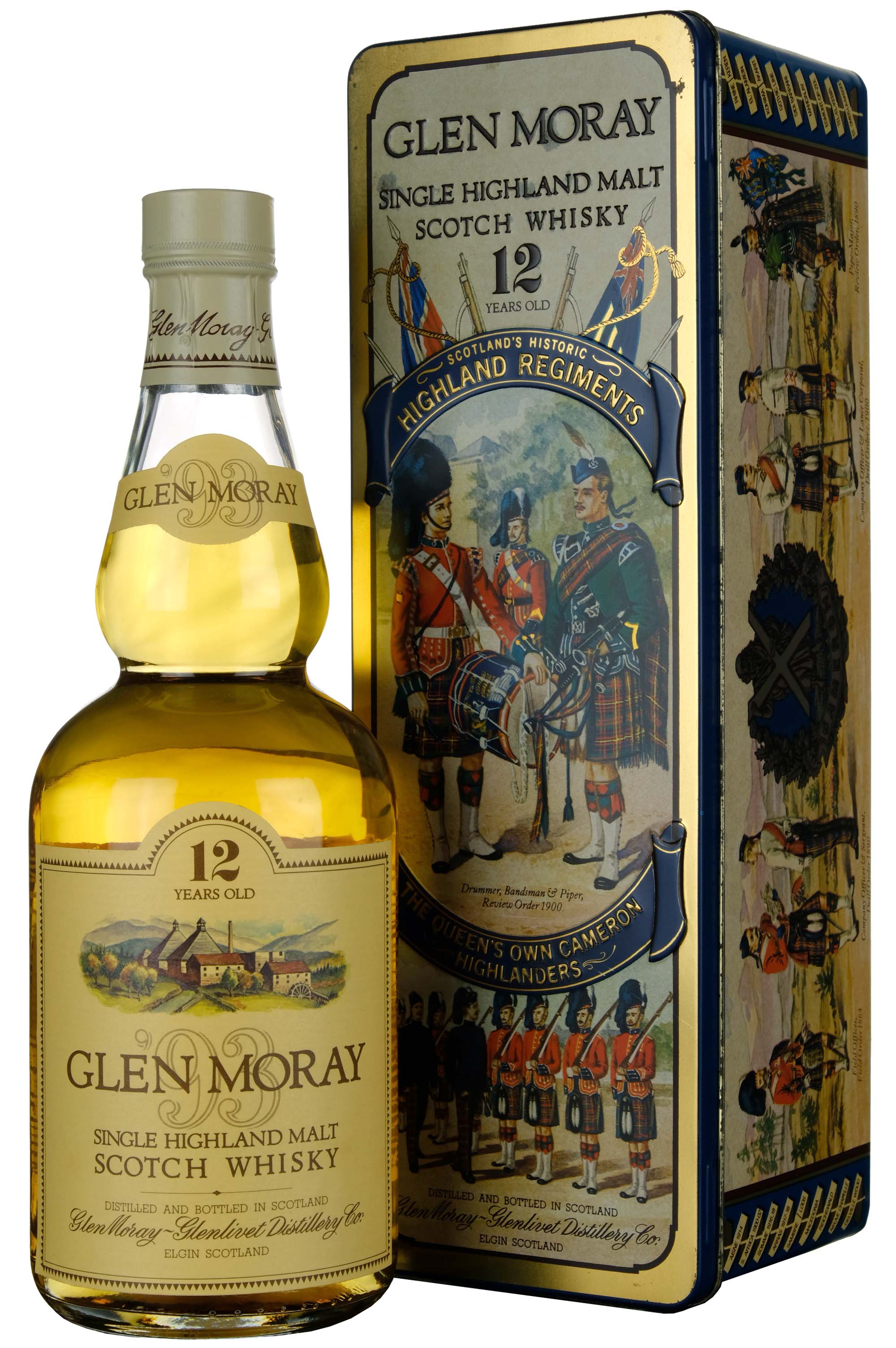 Glen Moray 12 Year Old Highland Regiments The Queen's Own Cameron Highlanders Circa 1990