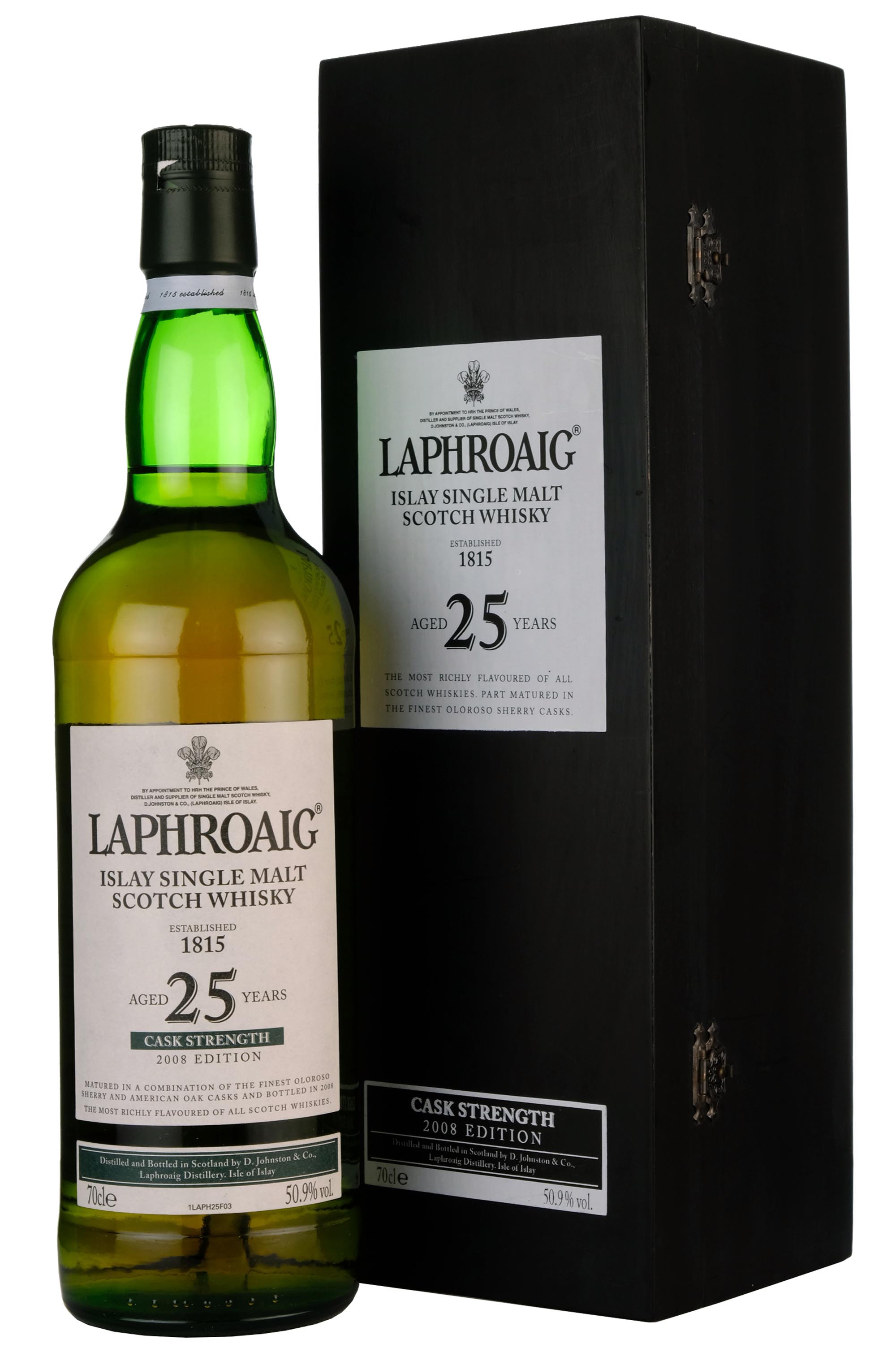 Laphroaig 25 Year Old Cask Strength Bottled 2008
