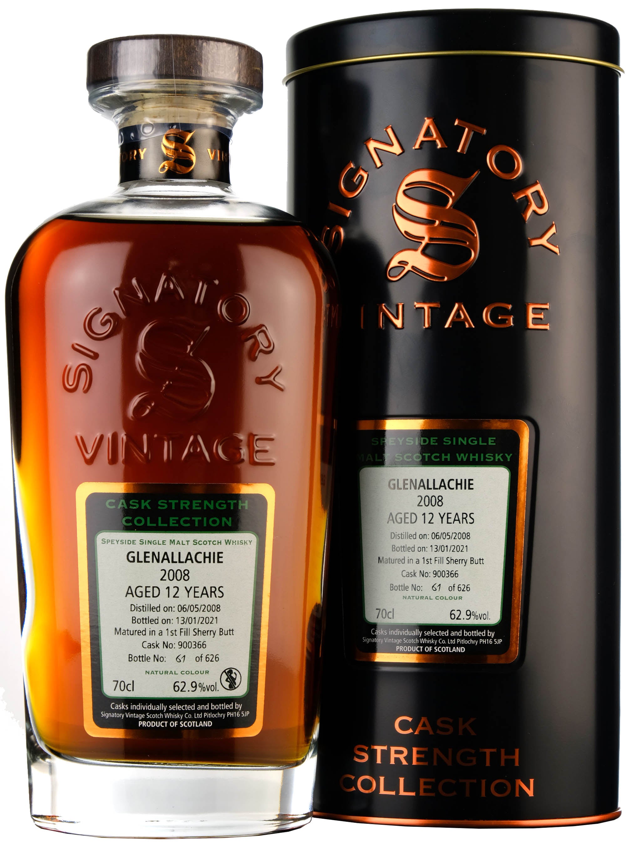 Glenallachie 2008-2021 | 12 Year Old Signatory Vintage Cask Strength Collection Single Cask 900366