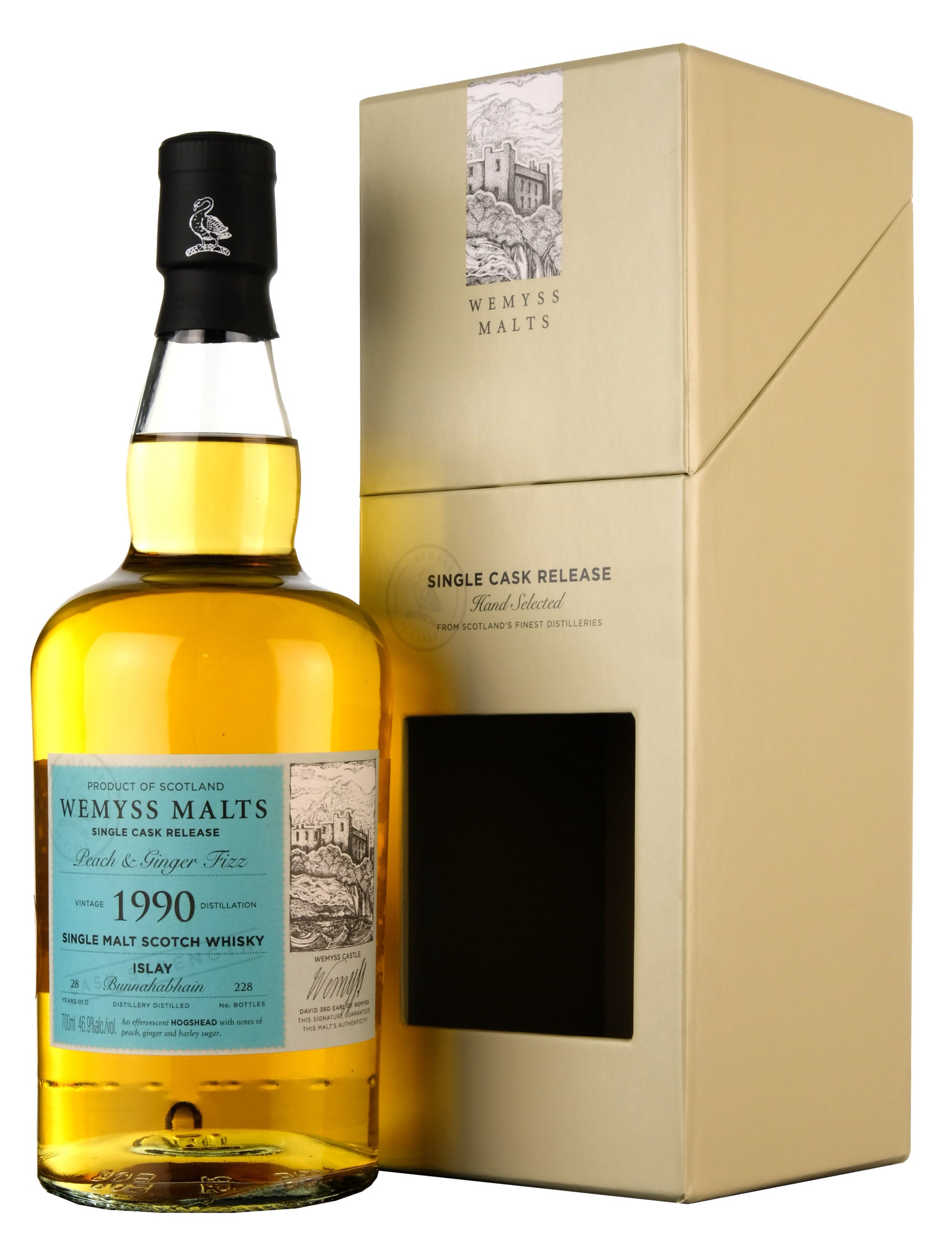 Bunnahabhain 1990-2018 Peach & Ginger Fizz | Wemyss Malts