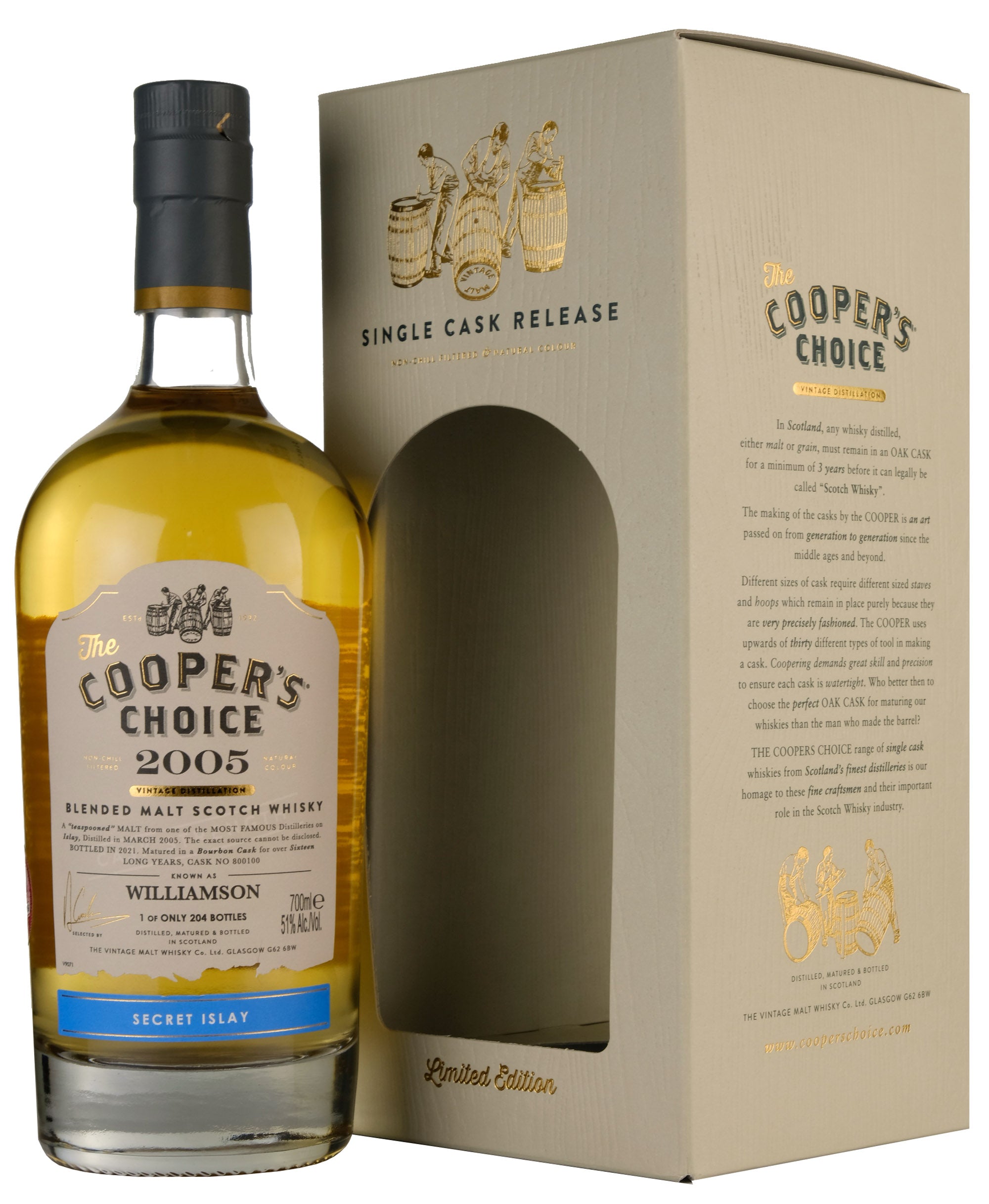 Williamson 2005-2021 | 16 Year Old Cooper's Choice Single Cask 800100