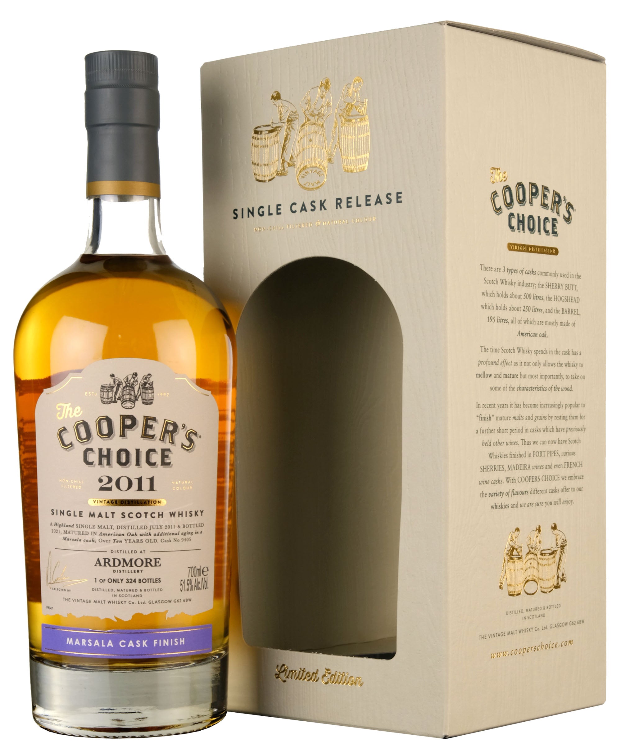 Ardmore 2011-2021 | 10 Year Old Cooper's Choice Single Cask 9405