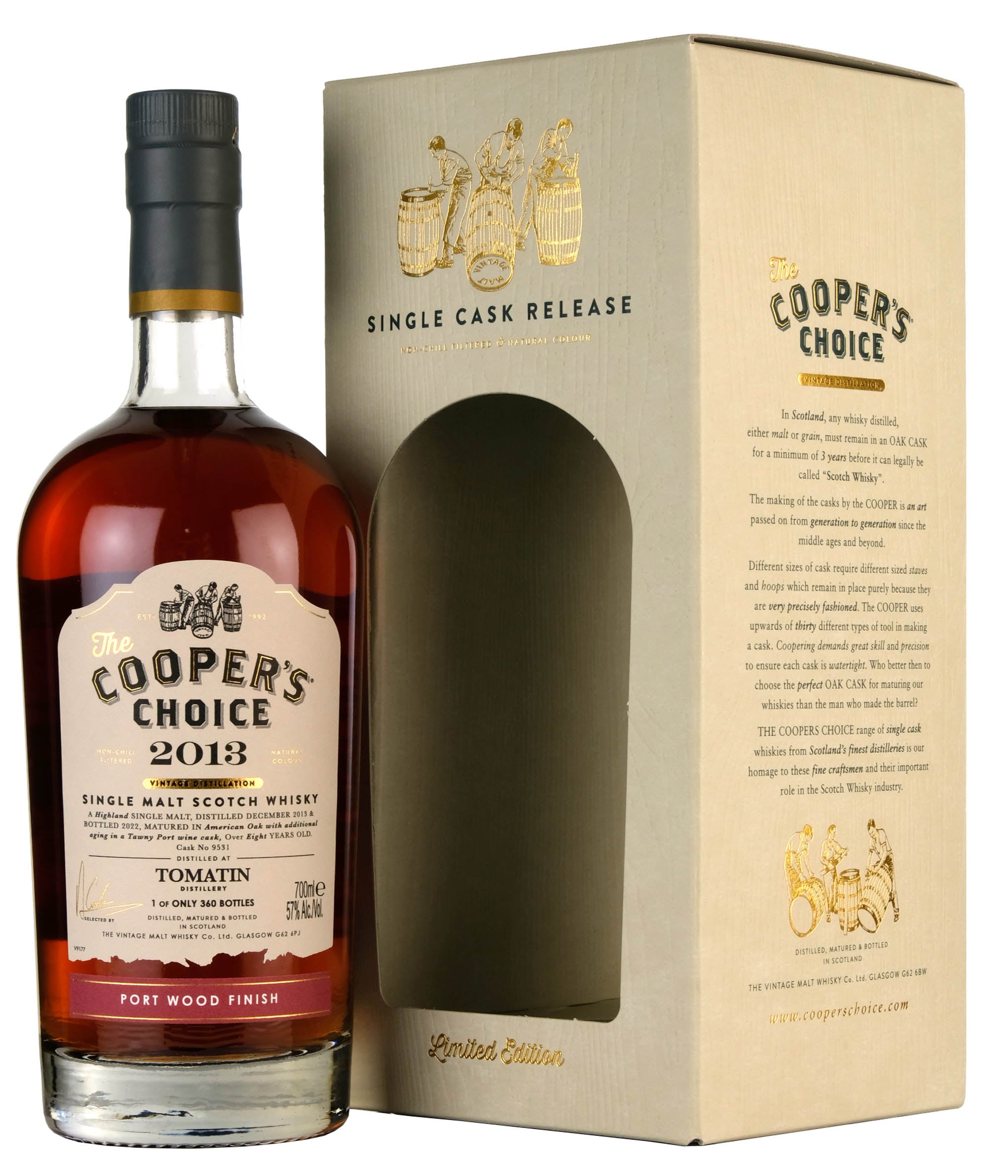 Tomatin 2013-2022 | 8 Year Old Cooper's Choice Single Cask 9531