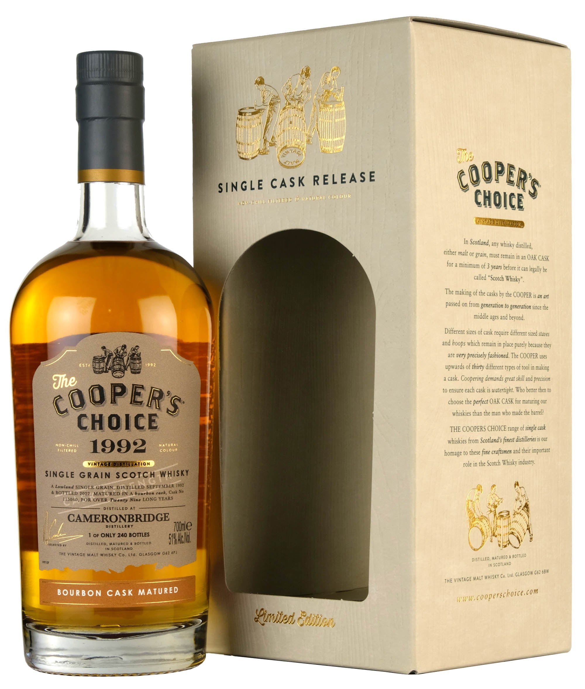 Cameronbridge 1992-2022 | 29 Year Old Cooper's Choice Single Cask #115060