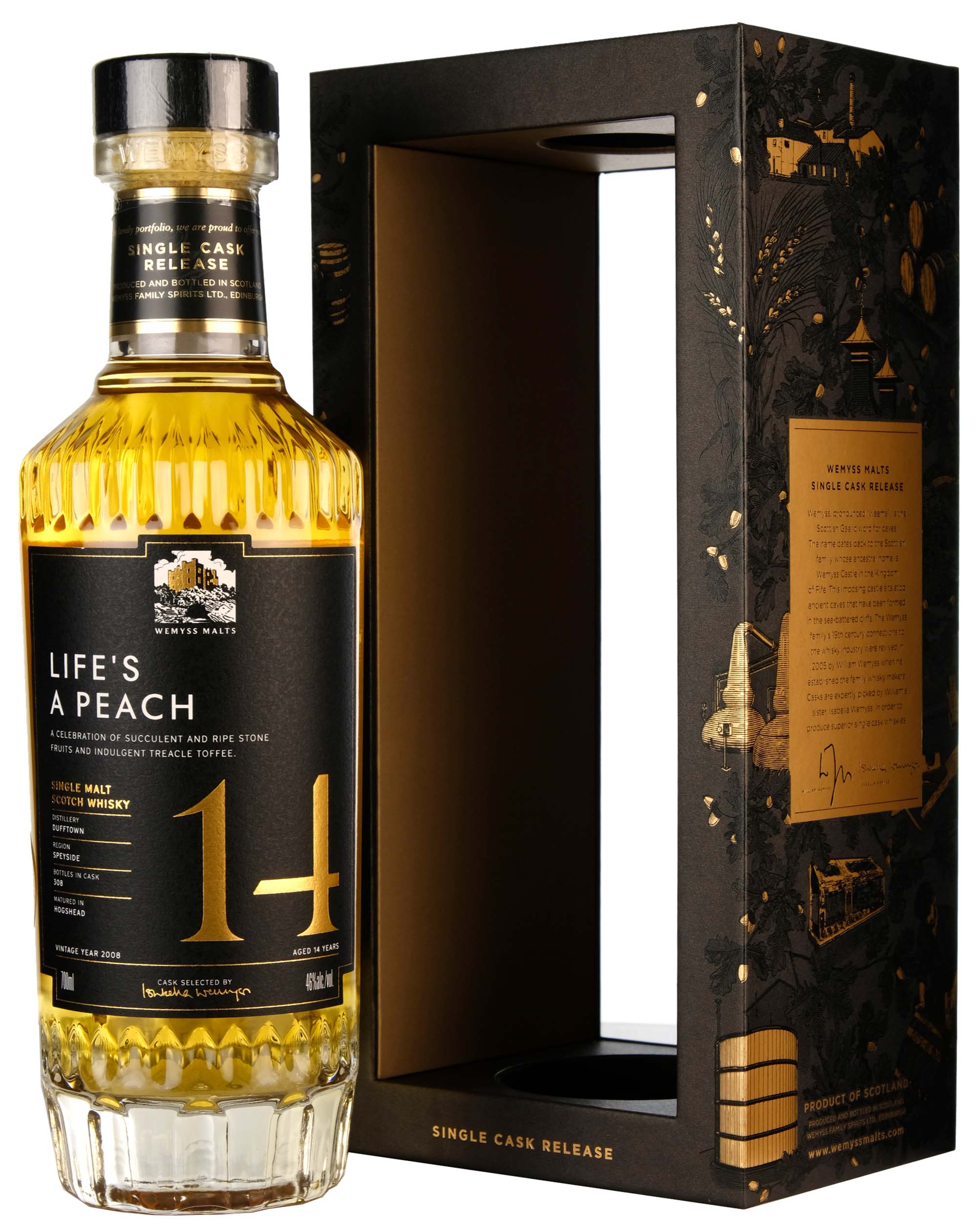 Dufftown 2008-2022 | 14 Year Old Wemyss Malts Life's A Peach Single Cask