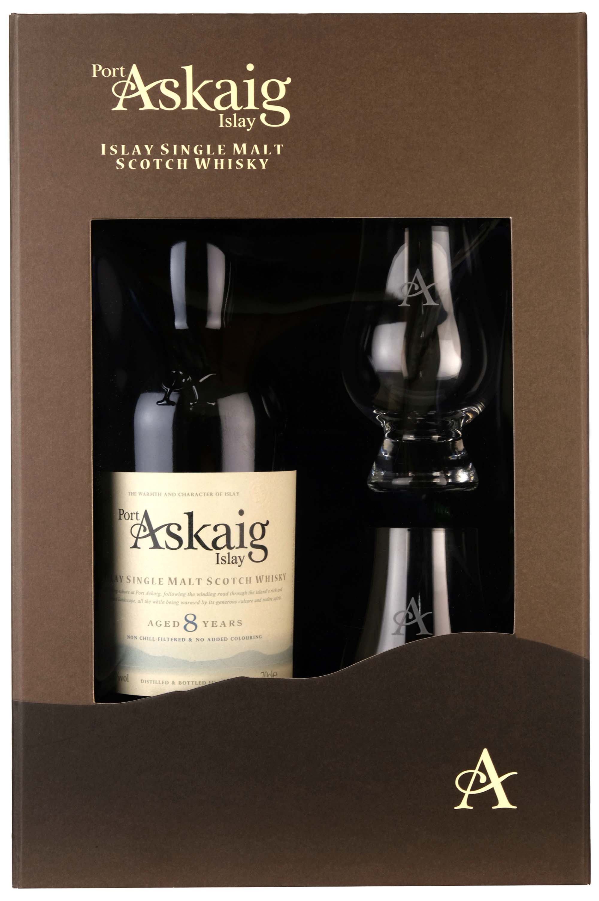 Port Askaig 8 Year Old | Gift Pack + 2 Glasses