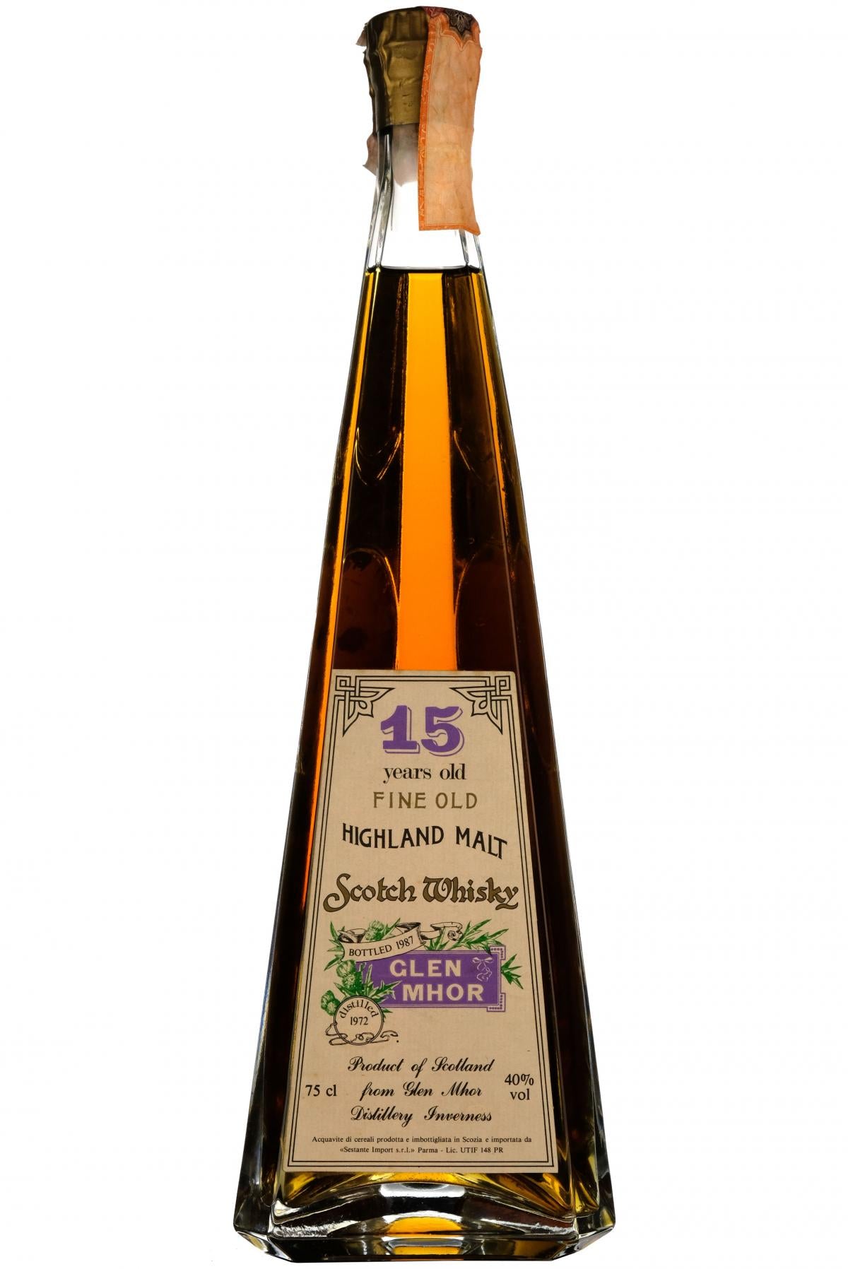 glen mhor distilled 1972 sestante 15 year old gordon and macphail bottling highland single malt scotch whisky whiskey