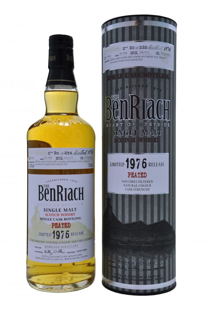 benriach distilled 1976 bottled 2012, 35 year old batch 9 speyside speyside single malt scotch whisky, whiskey