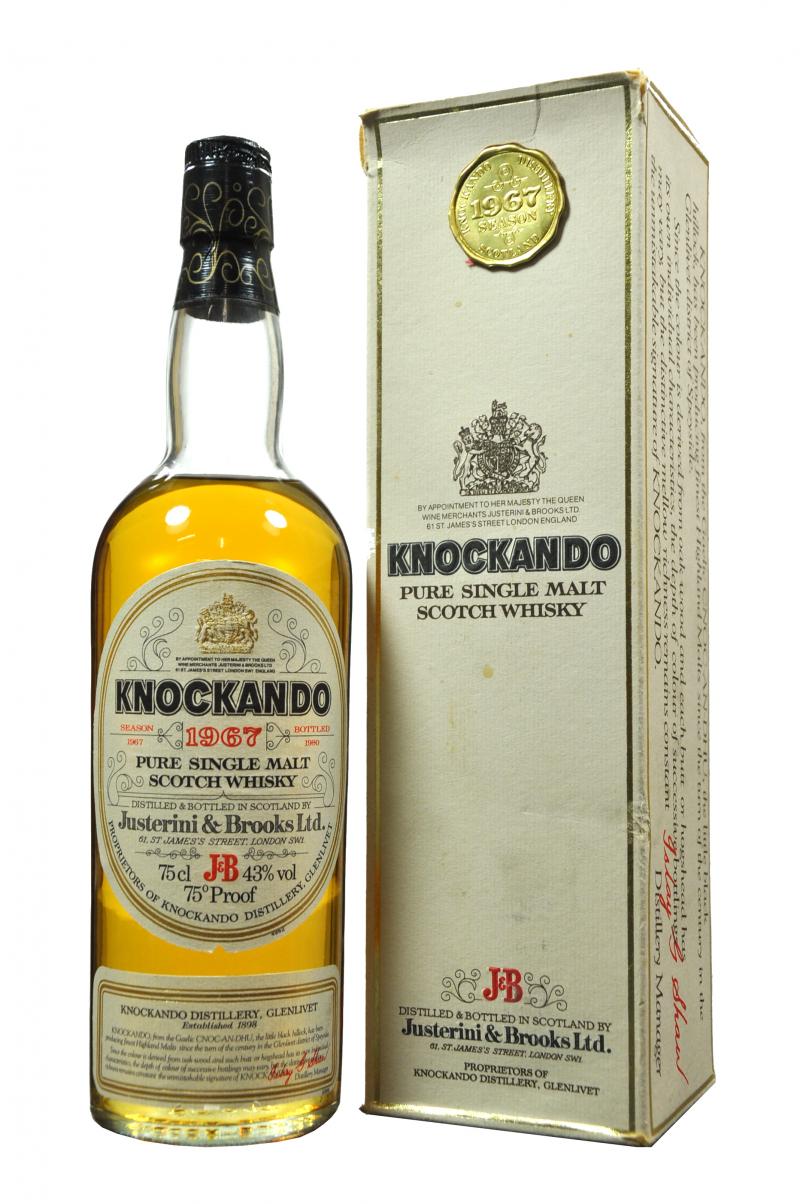 knockando distilled 1967, bottled 1980, 75cl 70 proof, speyside single malt, scotch whisky, whiskey