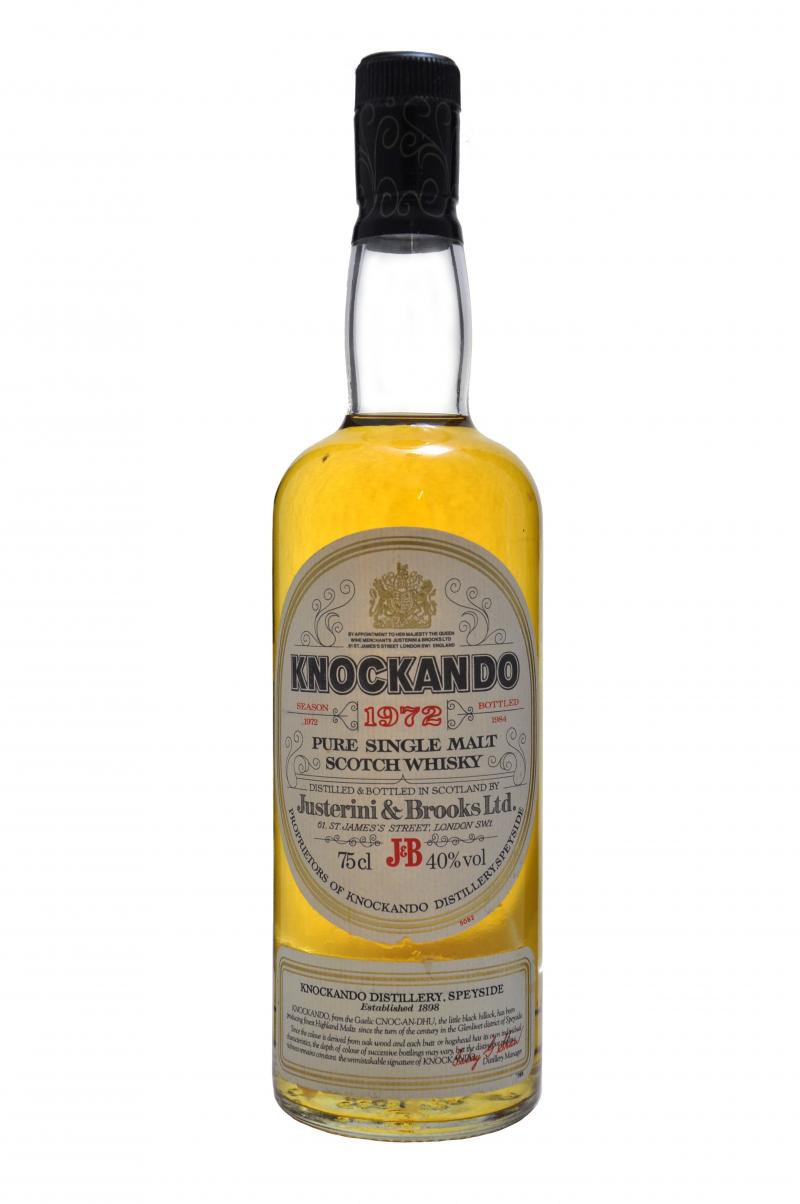 knockando, distilled, 1972, bottled, 1984, speyside, single, malt, scotch, whisky, whiskey