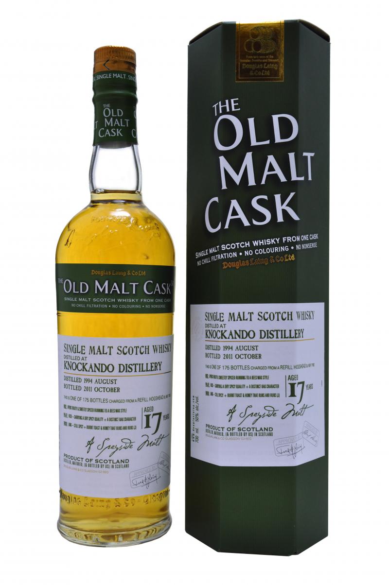 knockando distilled 1994, bottled 2011, 17 year old bottled by douglas laing old malt cask speyside single malt scotch whisky whiskey