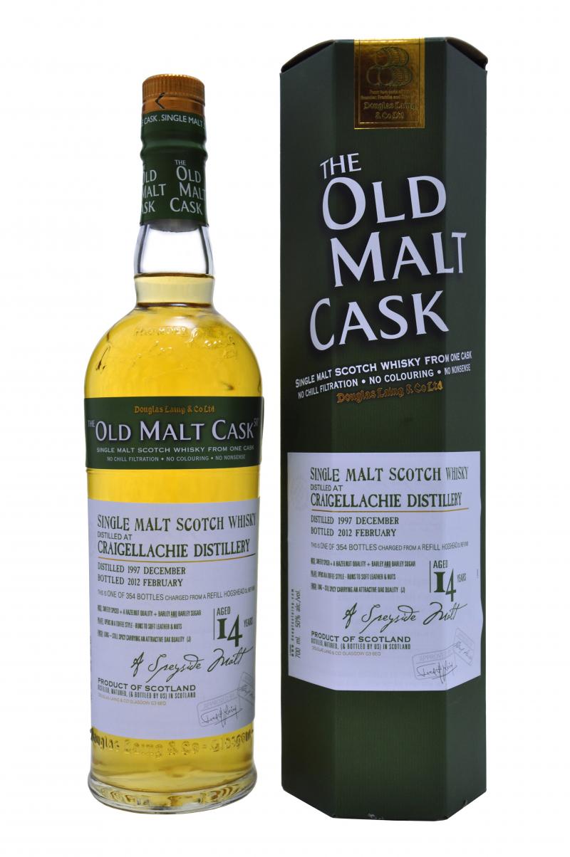 craigellachie distilled 1997, bottled 2012, 14 year old bottled by douglas laing old malt cask speyside single malt scotch whisky whiskey