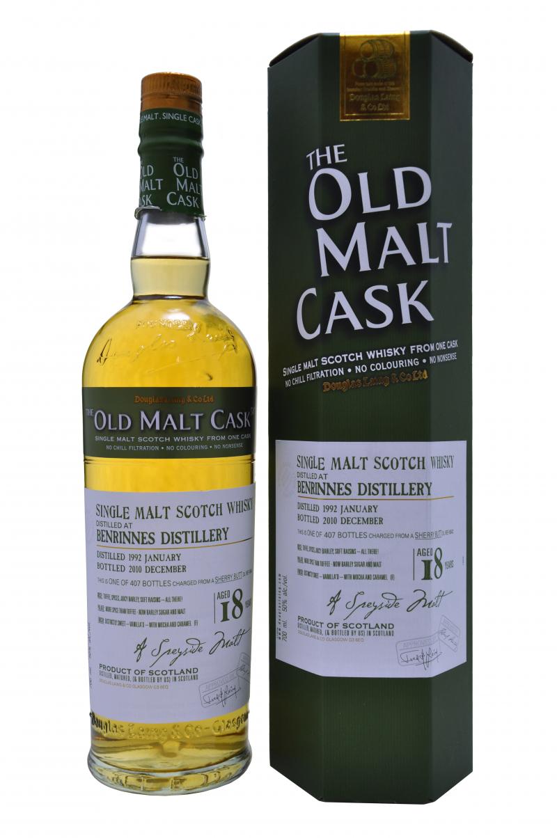 benrinnes distilled 1992, 18 year old, bottled 2010 by douglas laing old malt cask speyside single malt scotch whisky whiskey