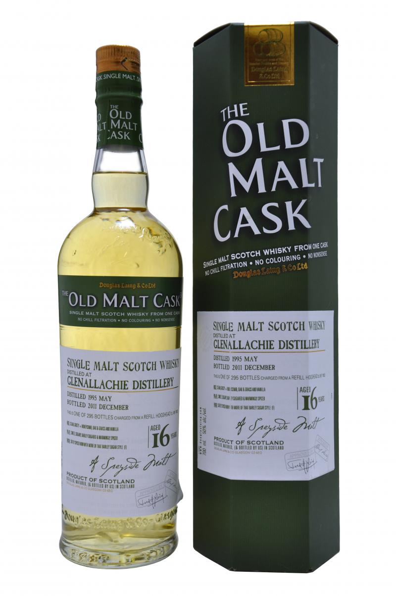 glenallachie distilled 1995, 16 year old, bottled 2011 by douglas laing old malt cask, speyside single malt scotch whisky whiskey