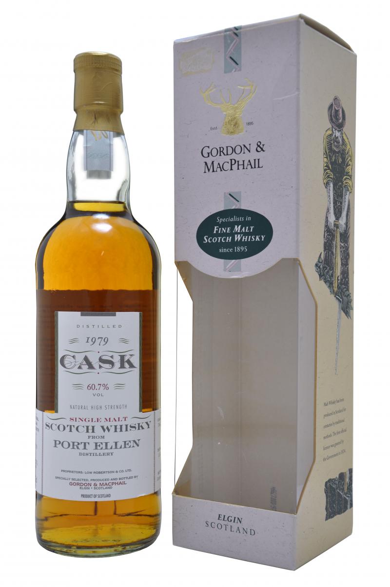 port ellen distilled 1979, bottled 2000 by gordon and macphail, cask strength islay single malt scotch whisky whiskey
