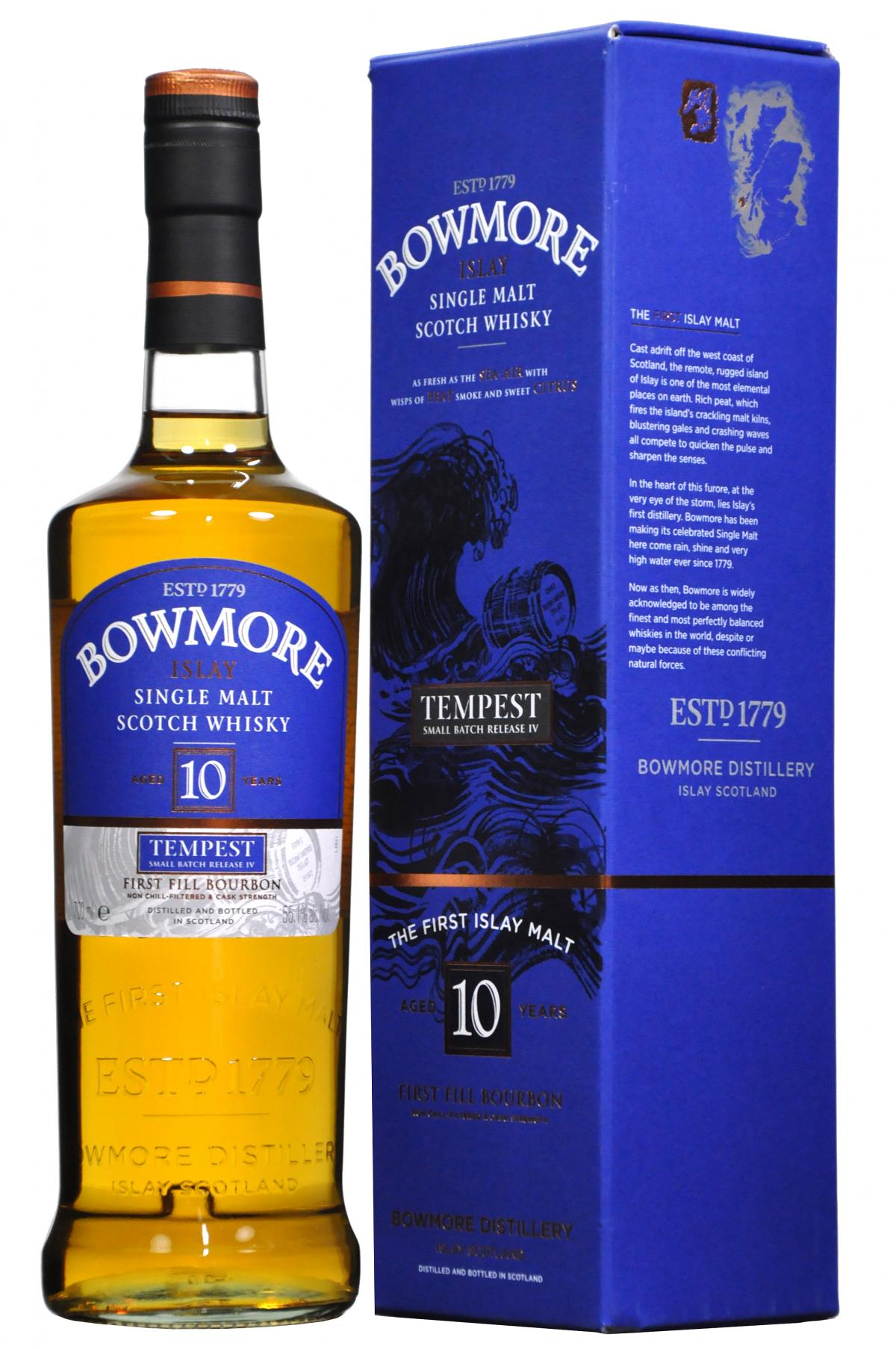 bowmore 10 year old, tempest batch iv 4, small batch release, islay single malt scoth whisky