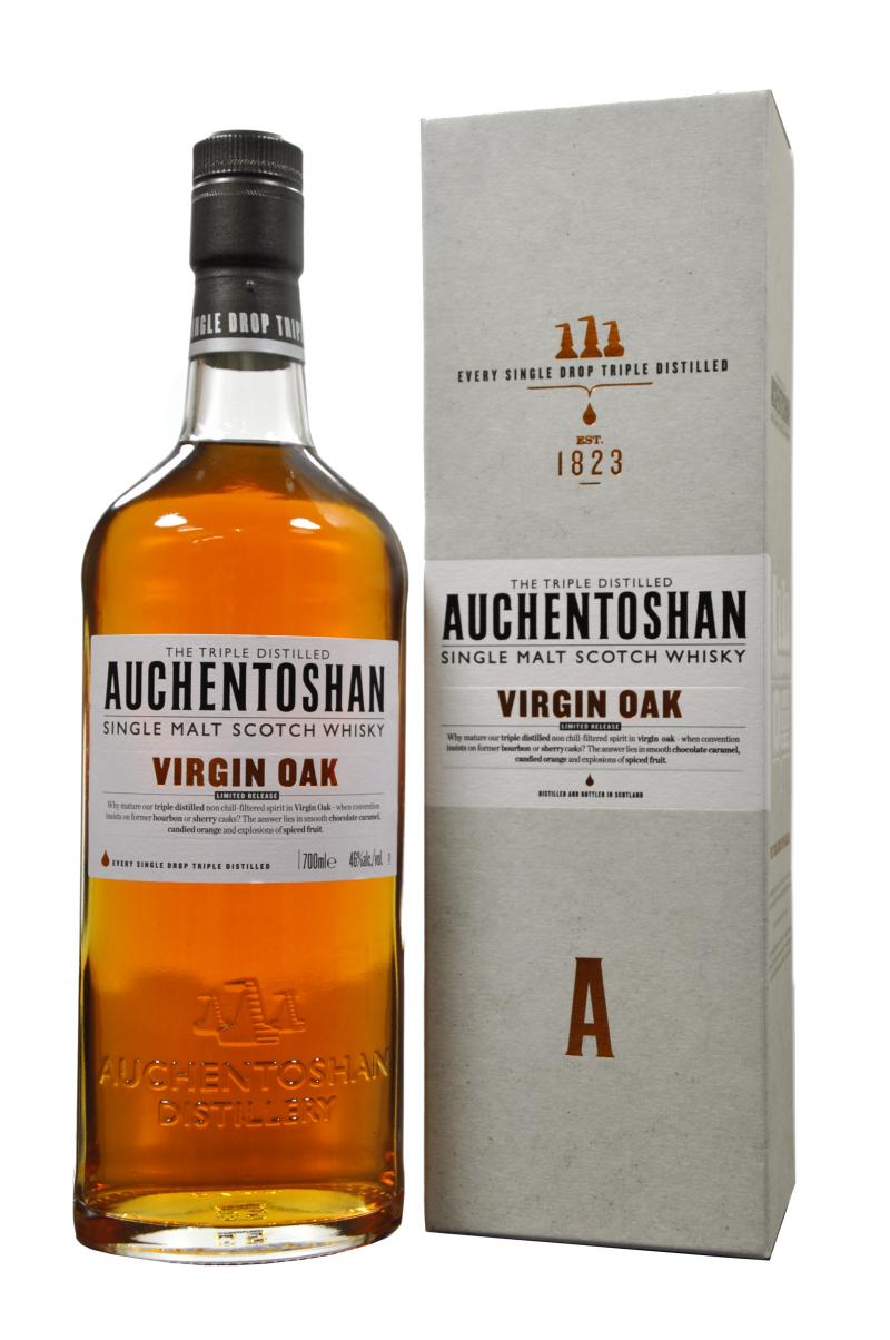 auchentoshan virgin oak, limited release, lowland single malt scotch whisky