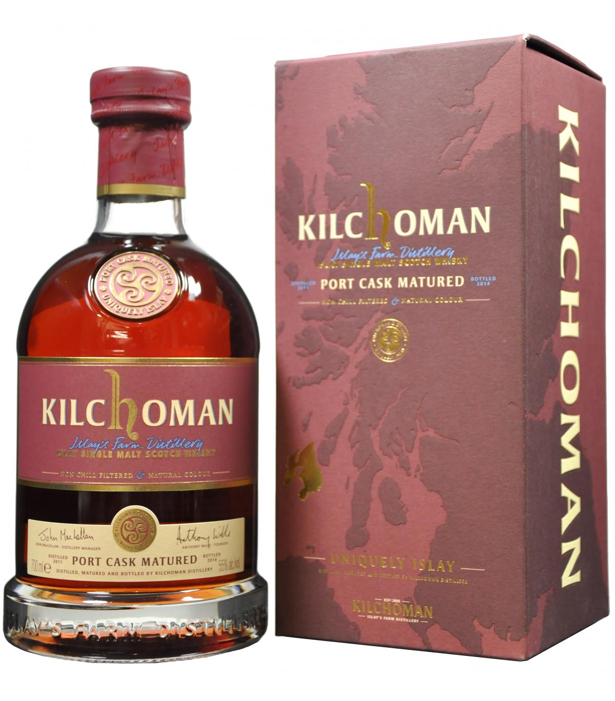 Kilchoman 2011-2014, port cask matured, islay single malt scotch whisky