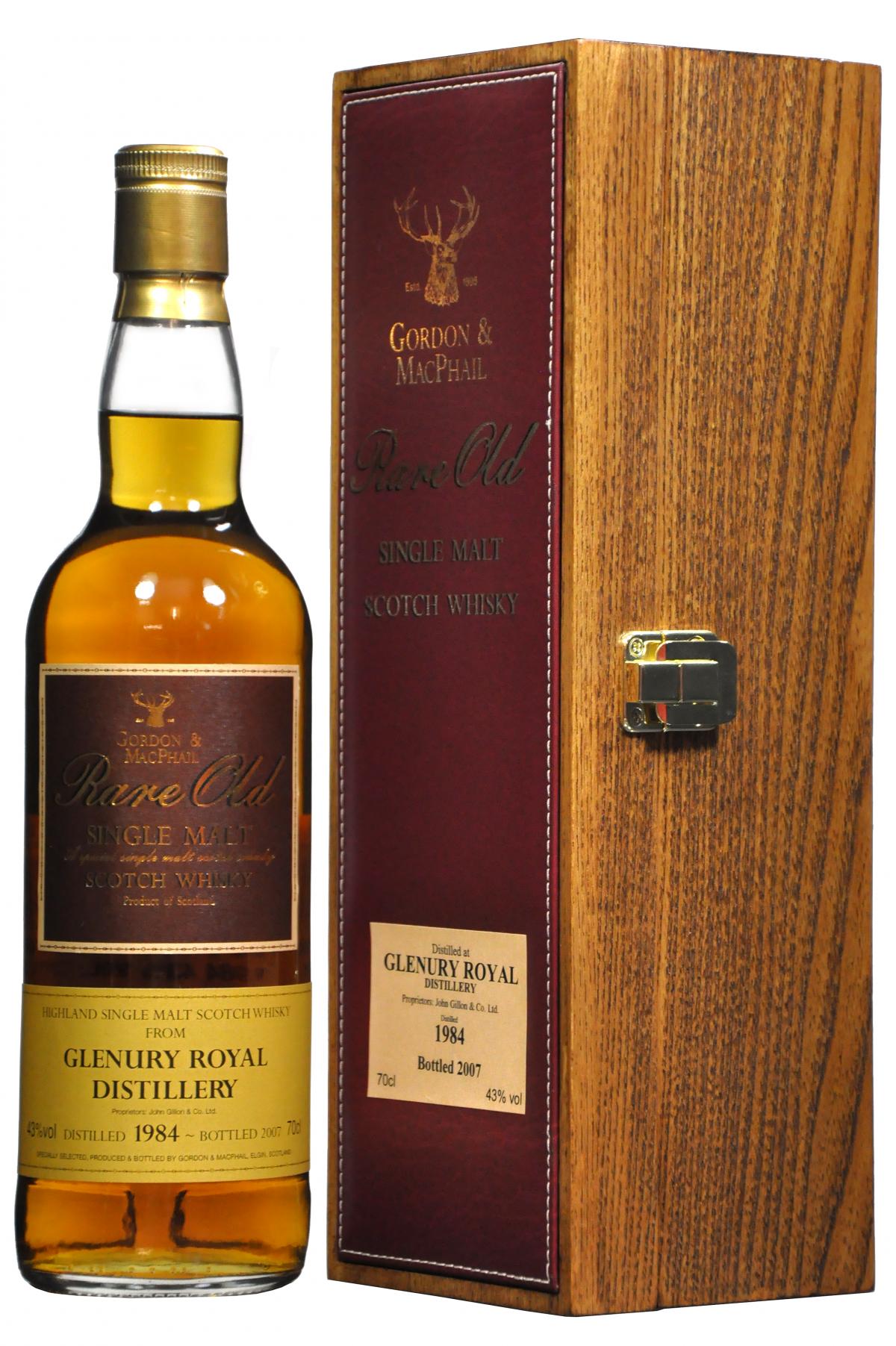 Glenury Royal 1984-2007, rare old bottled by gordon and macphail, highland single malt scotch whisky