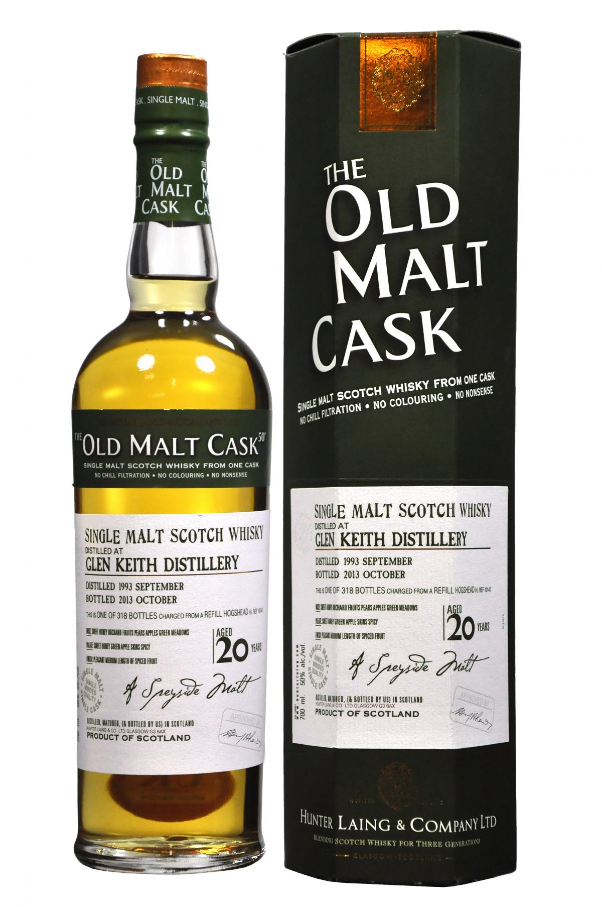 Glen Keith 1993-2013 20 year old malt cask by hunter laing