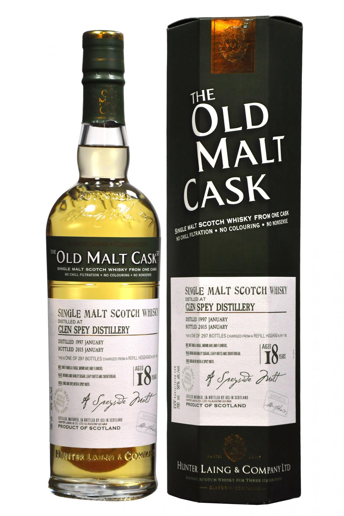 Glen Spey 1997-2015 18 year old malt cask by hunter laing