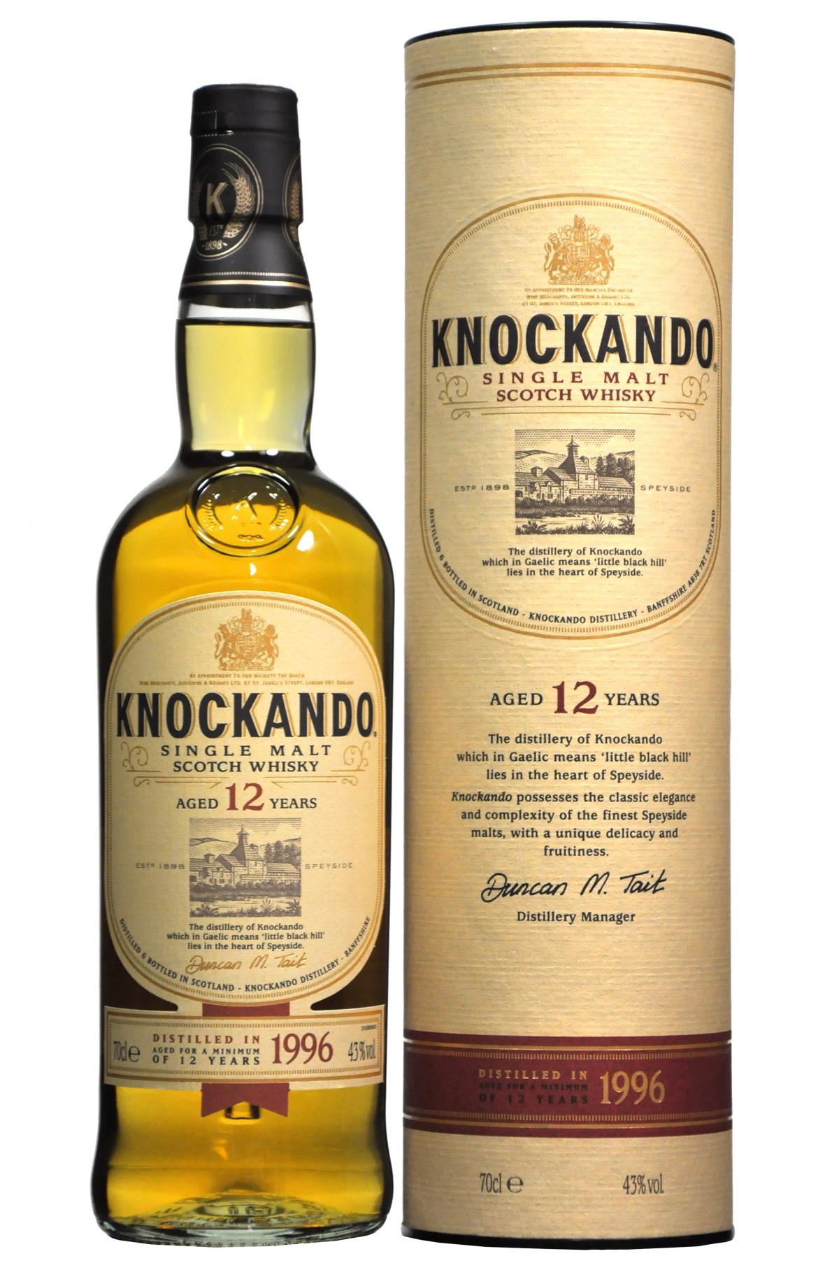 knockando 1996, 12 year old whisky,