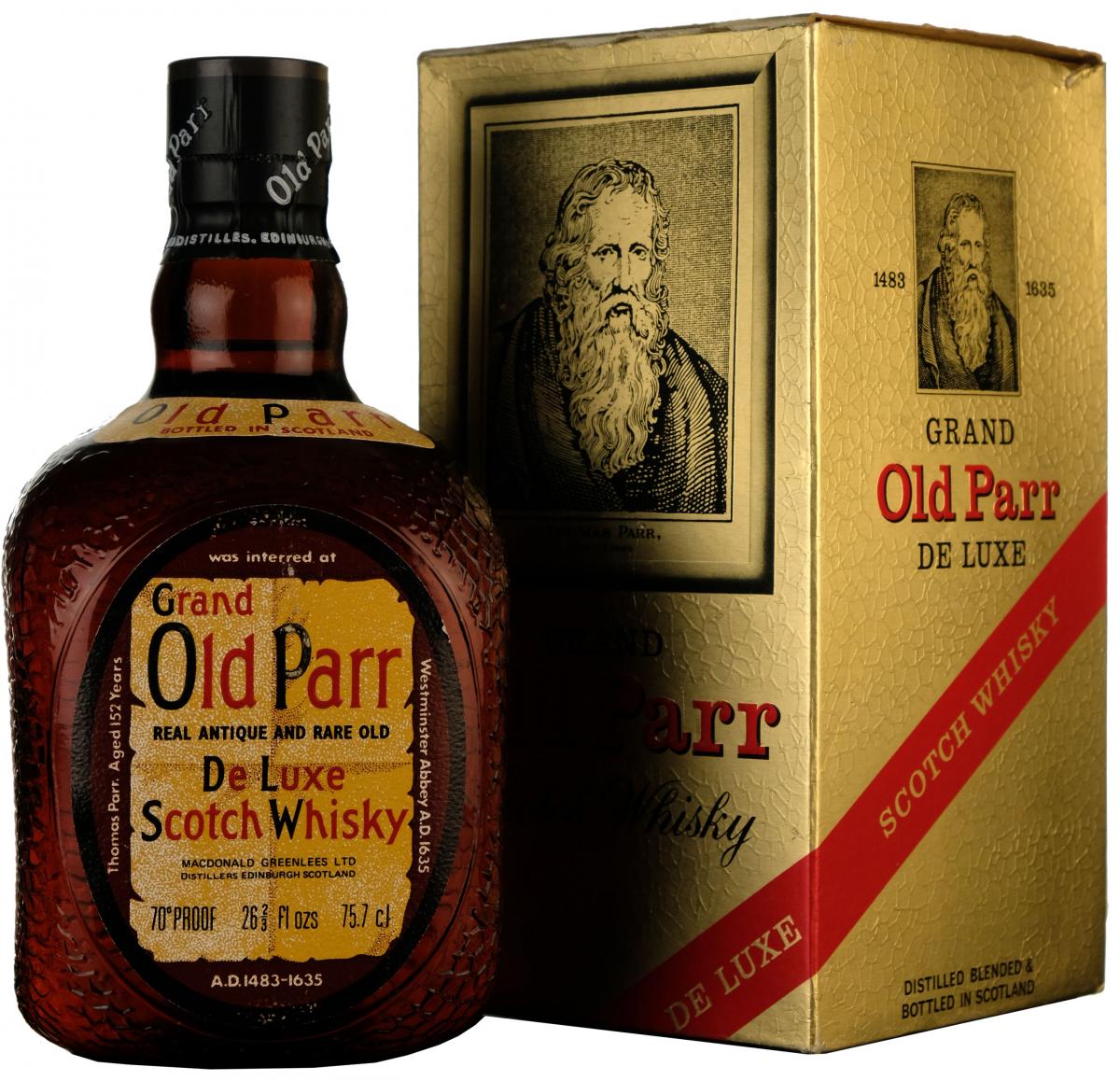 grand old parr, deluxe scotch whisky,