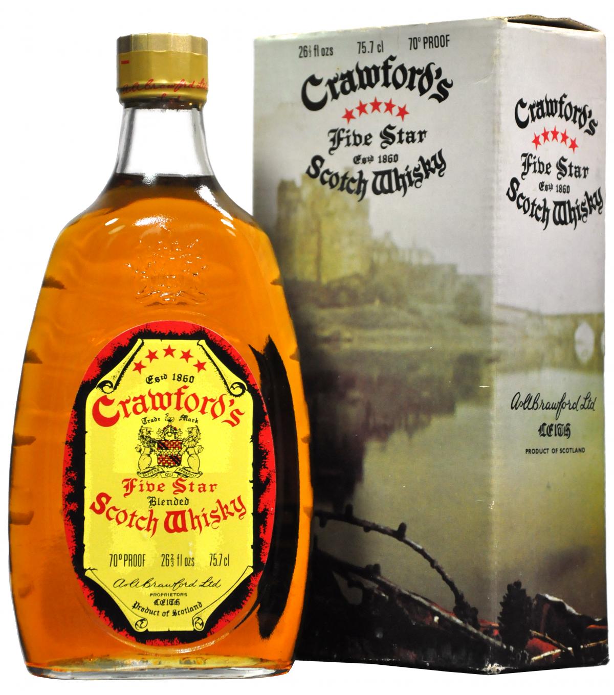 crawfords 5 star, blended scotch whisky,