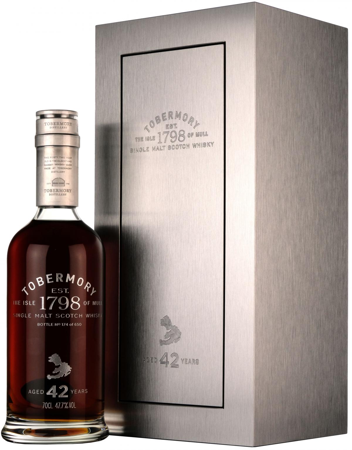 tobermory 1973, 42 year old, isle of mull, single malt scotch whisky,