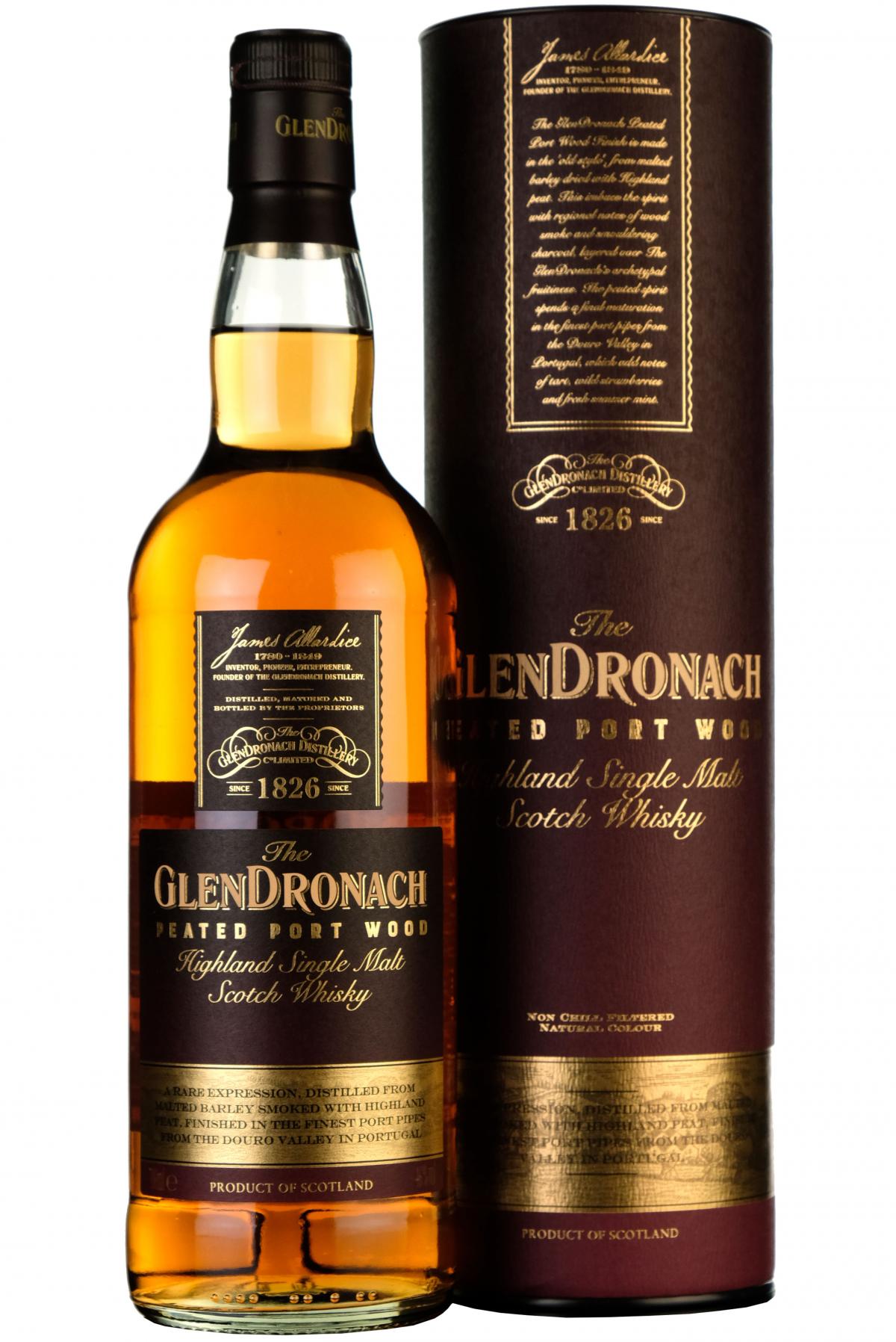 glendronach finished in peated port wood