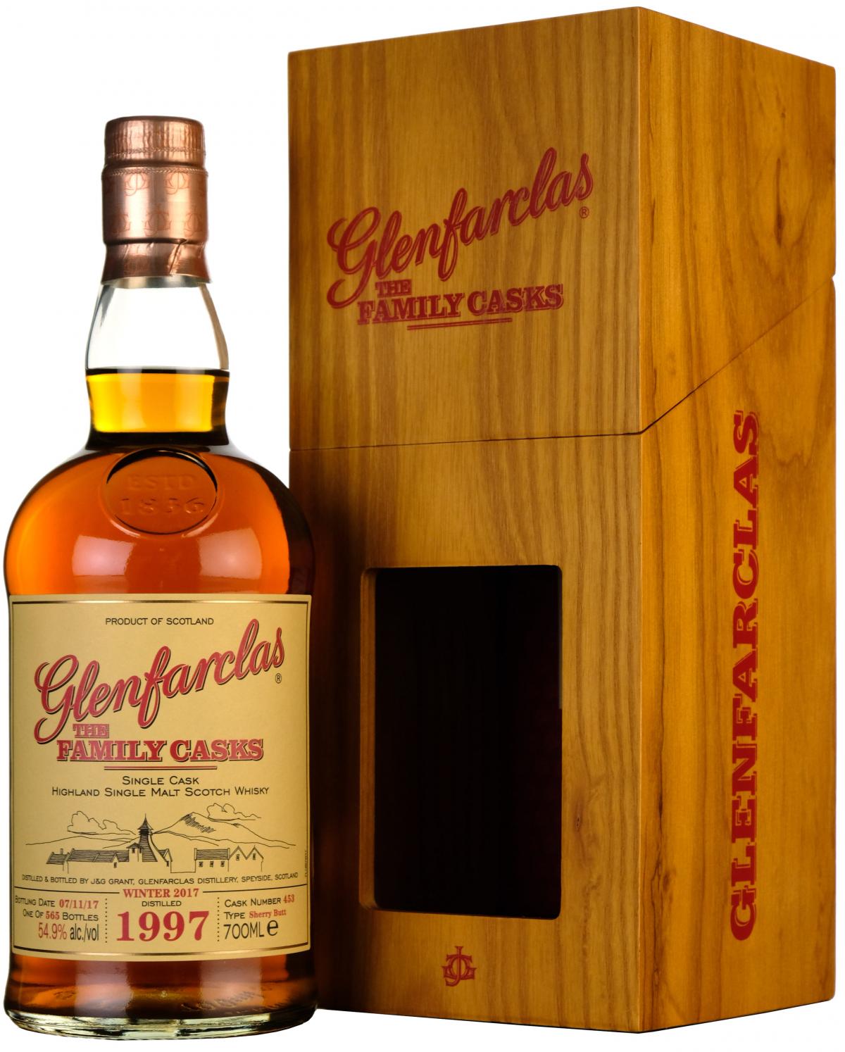 glenfarclas 1997, the family cask 453, speyside single malt scotch whisky