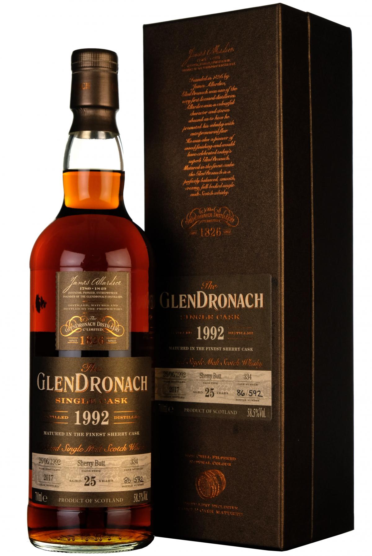 Glendronach 1992-2017 | 25 Year Old | Single Cask 334 | Batch 16