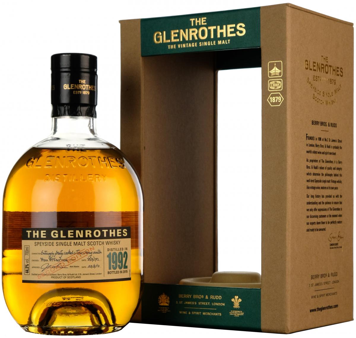 glenrothes 1992 vintage, second edition, distilled 1992, bottled 2015