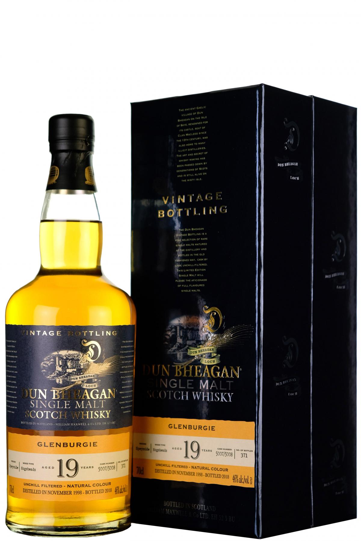 Glenburgie 1998-2018 | 19 Year Old | Dun Bheagan | Casks 5007, 5008