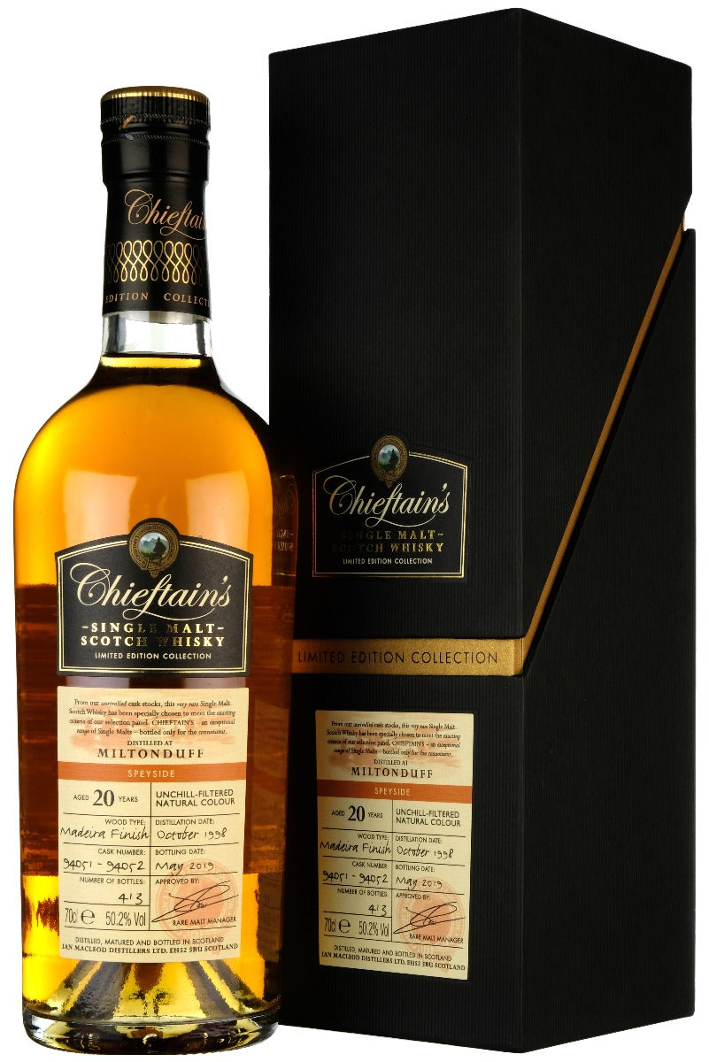 Miltonduff 1998-2019 | 20 Year Old | Chieftain's | Casks 94051, 94052