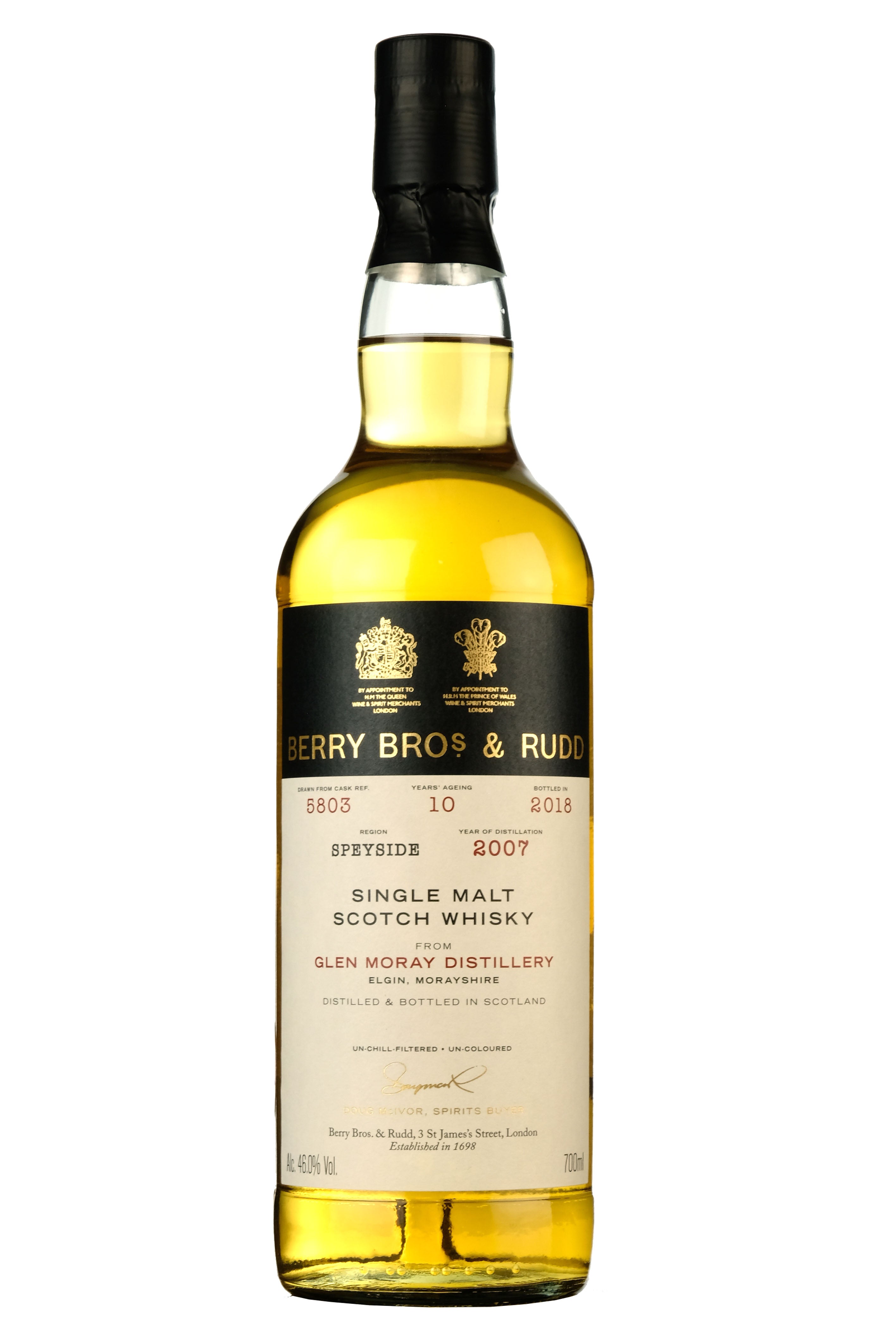 Glen Moray 2007-2018 | 10 Year Old Berry Bros Single Cask 5803