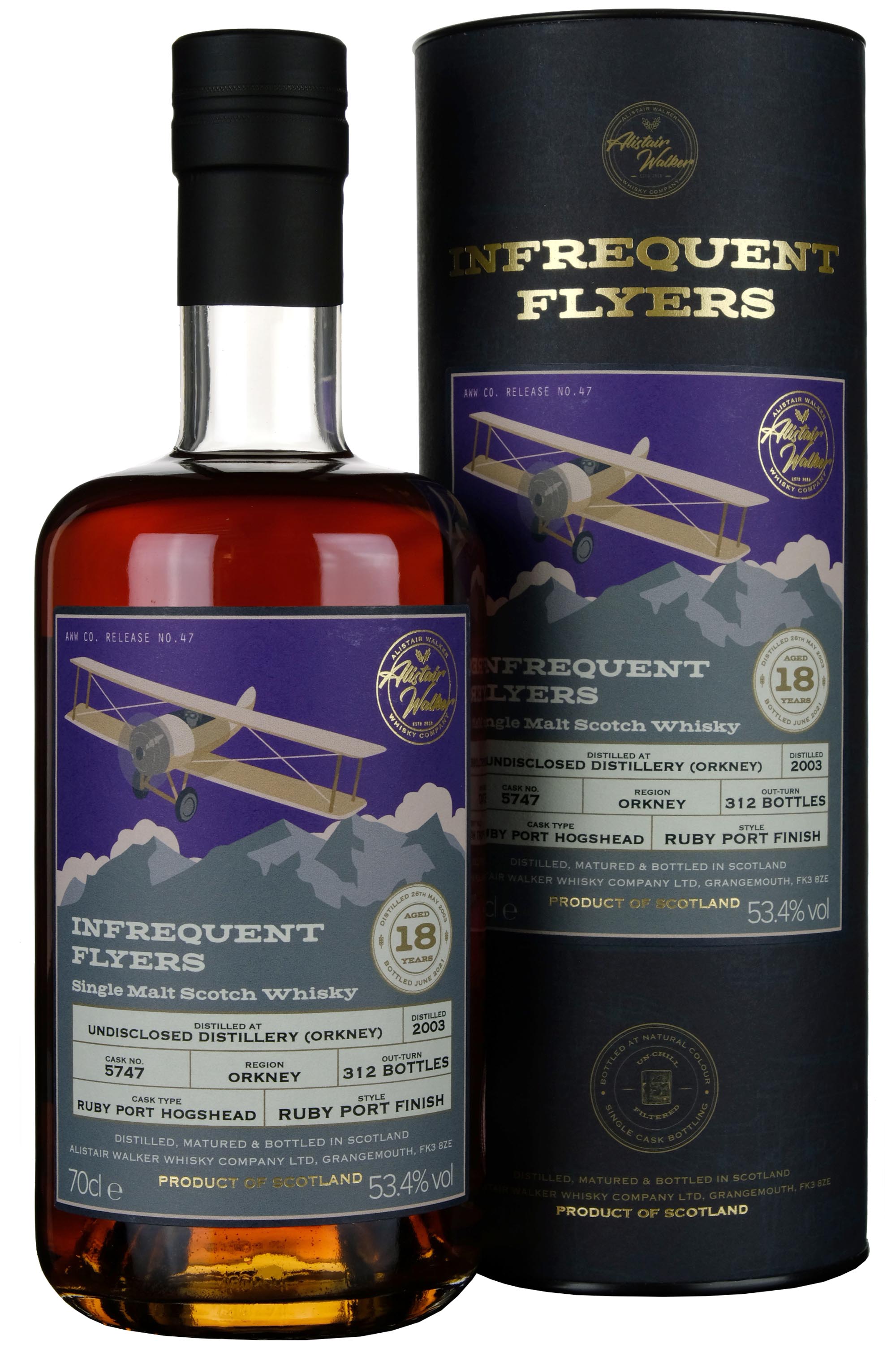 Undisclosed Orkney 2003-2021 | 18 Year Old Infrequent Flyers Single Cask 5747