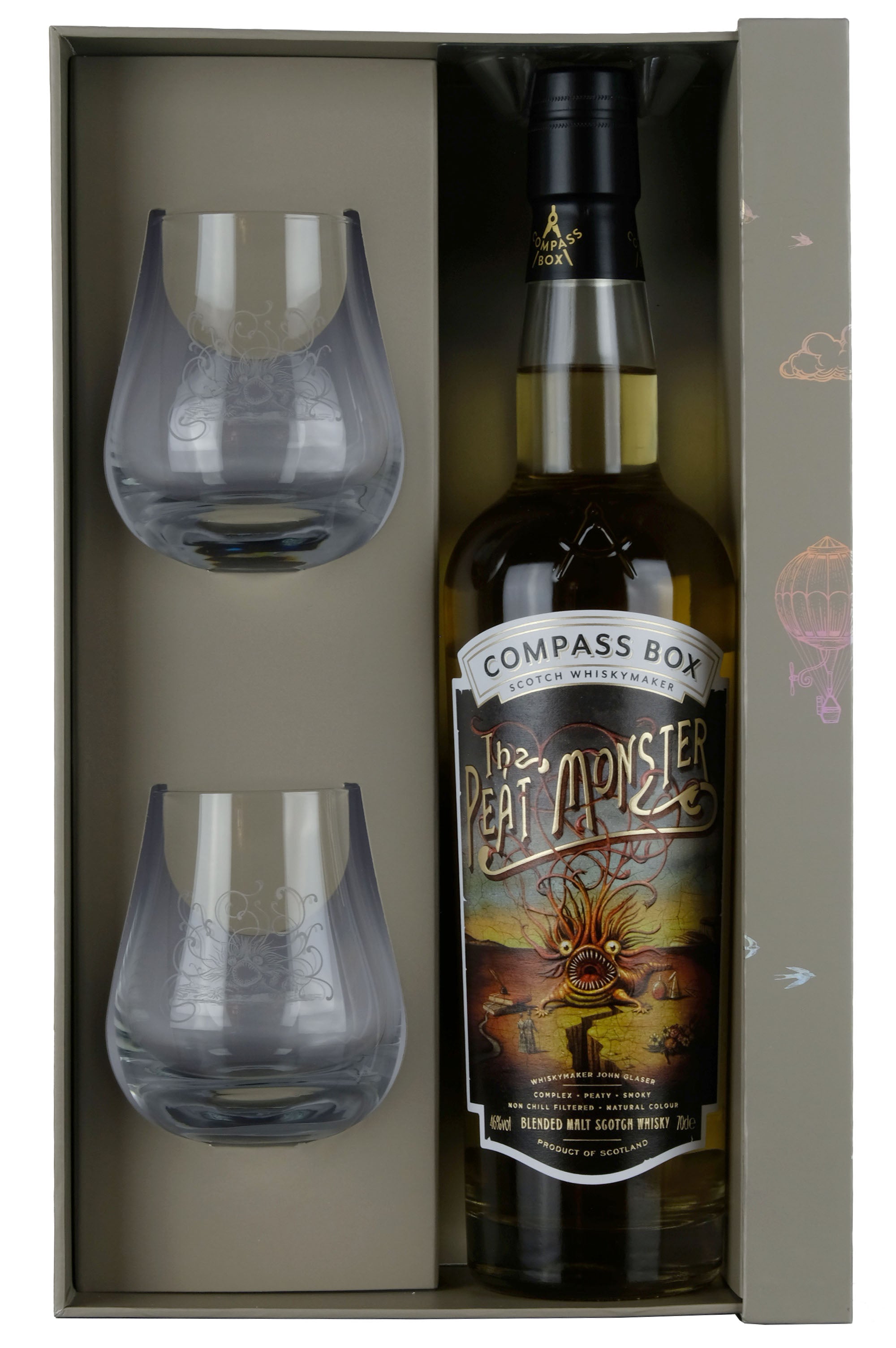 Compass Box Peat Monster Glass Gift Pack
