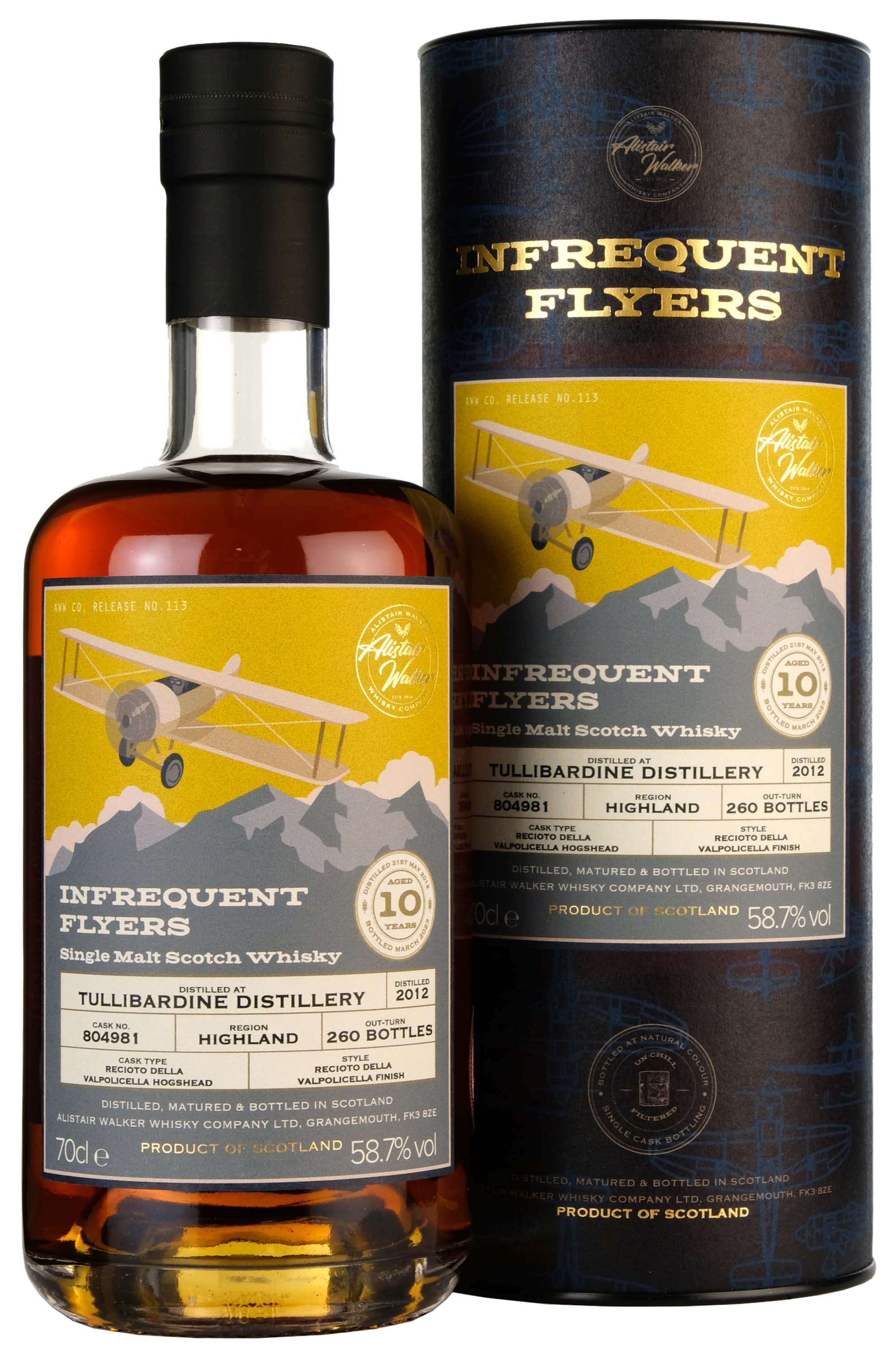 Tullibardine 2012-2023 | 10 Year Old Infrequent Flyers | Single Cask 804981